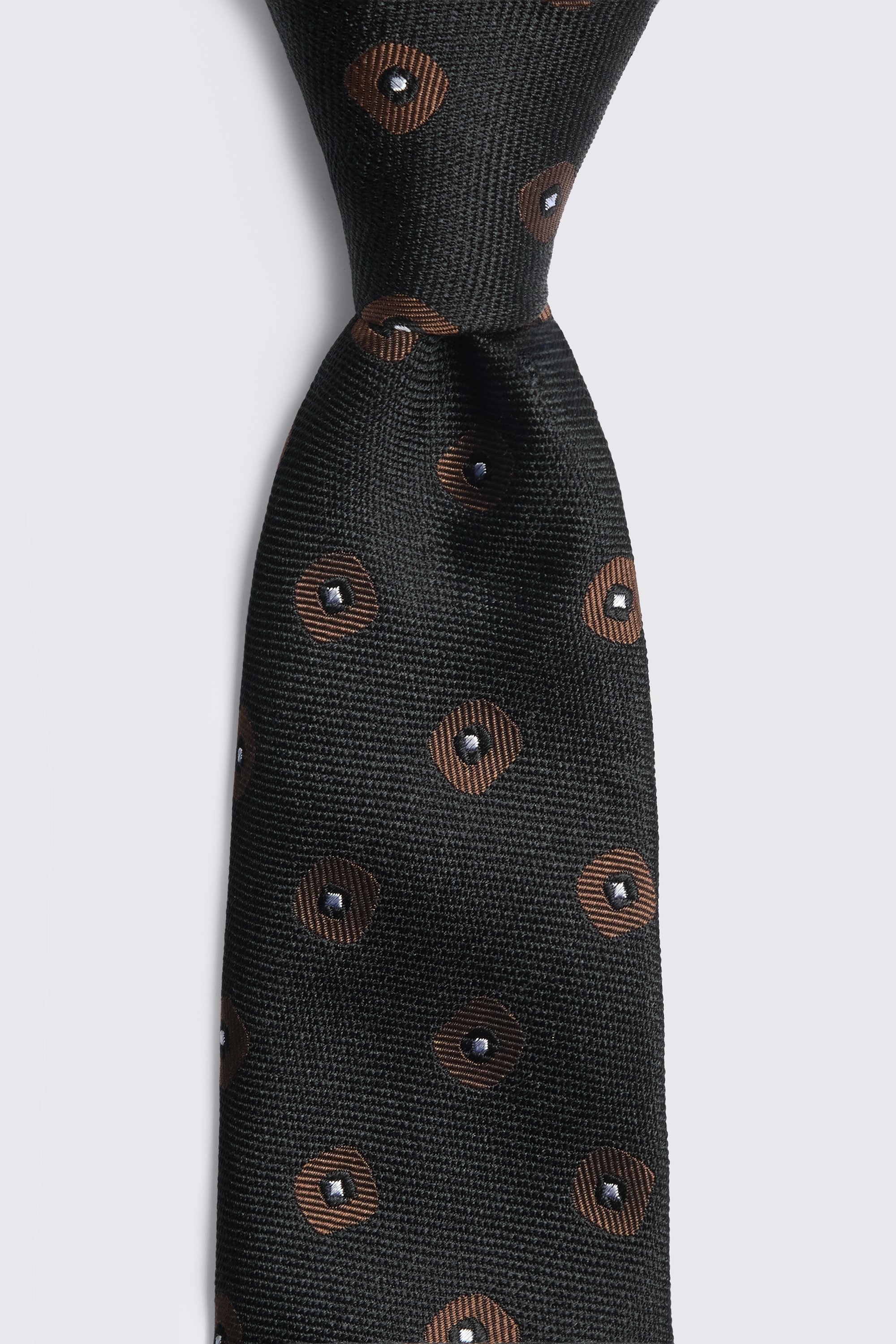 Black & Copper Silk Square Geo Tie