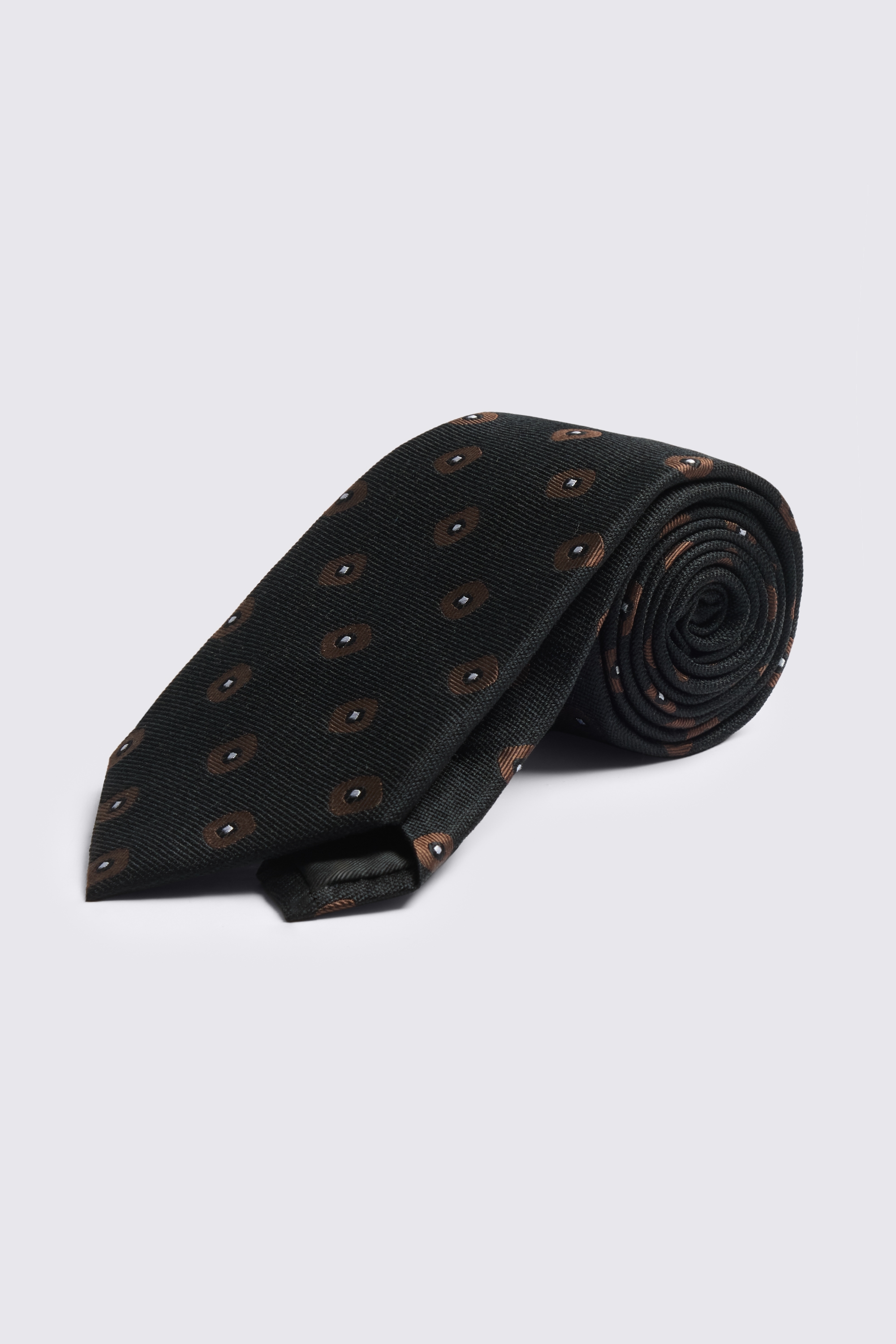 Black & Copper Silk Square Geo Tie