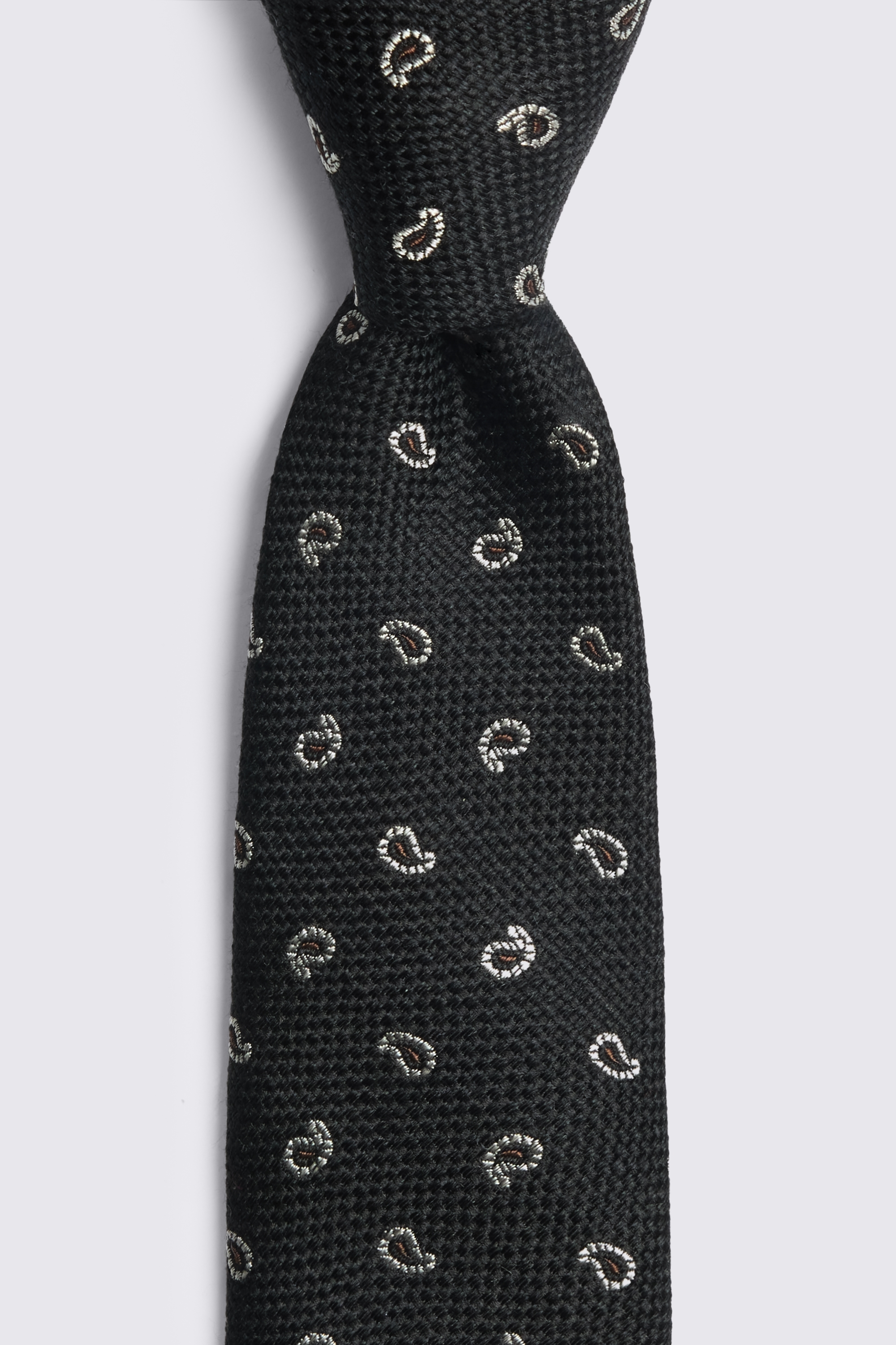 Black Silk Paisley Tie