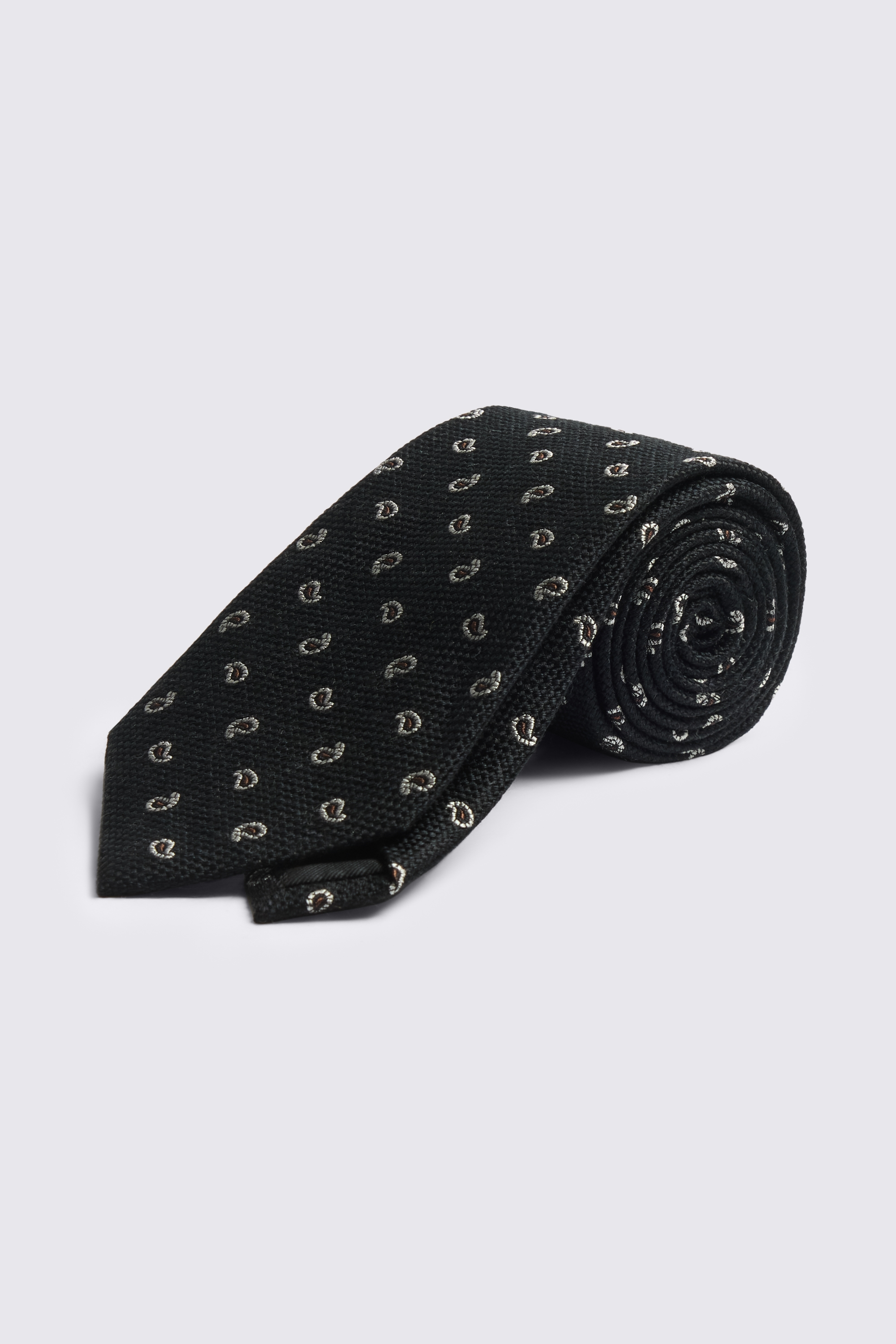 Black Silk Paisley Tie