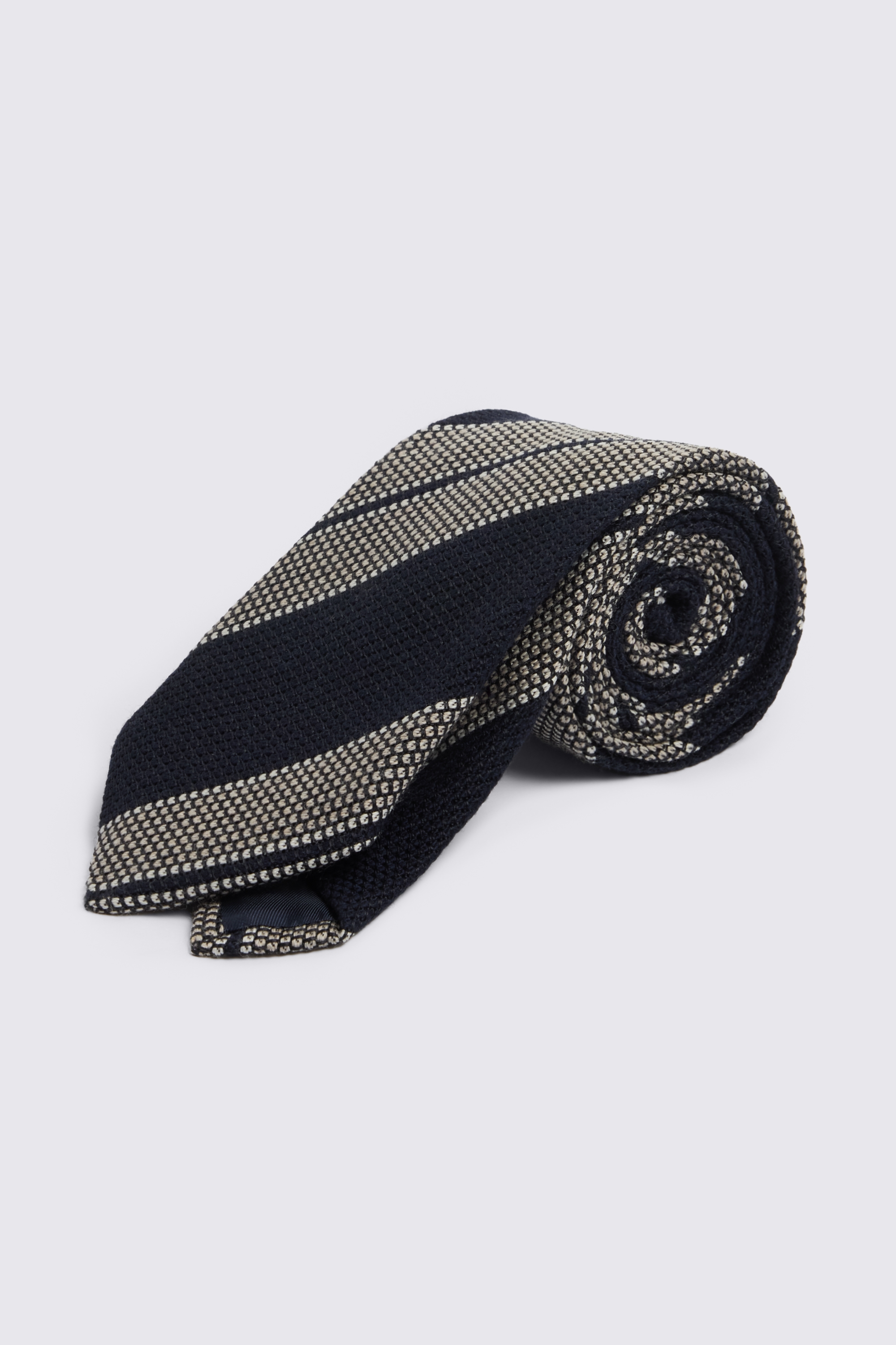 Italian Navy Textured Stripe Tie