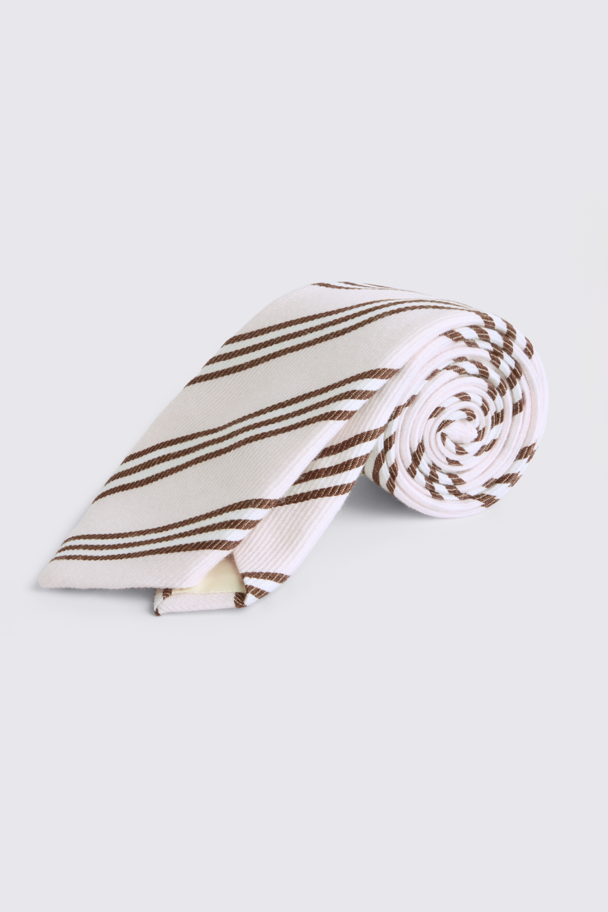 Italian Light Pink & Copper Stripe Tie