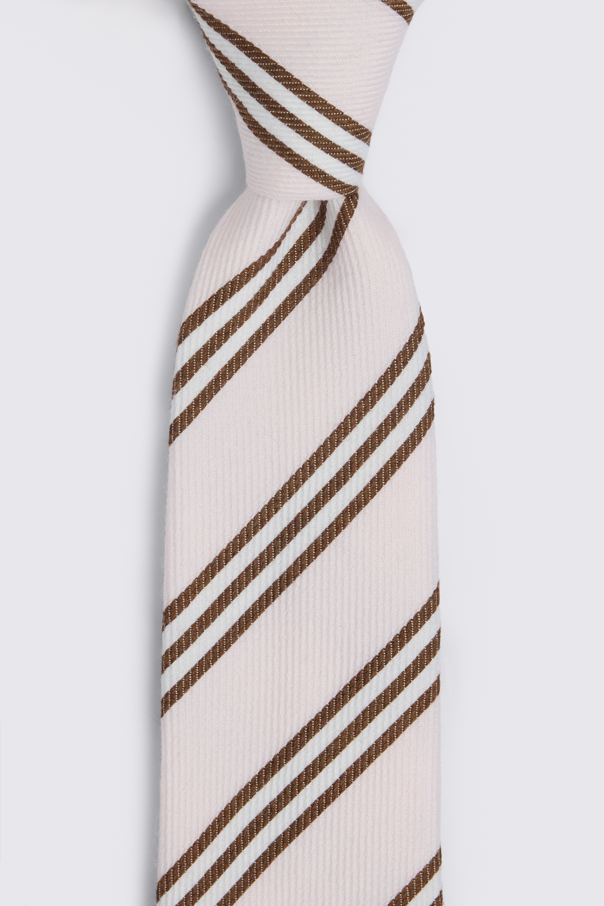 Italian Light Pink & Copper Stripe Tie