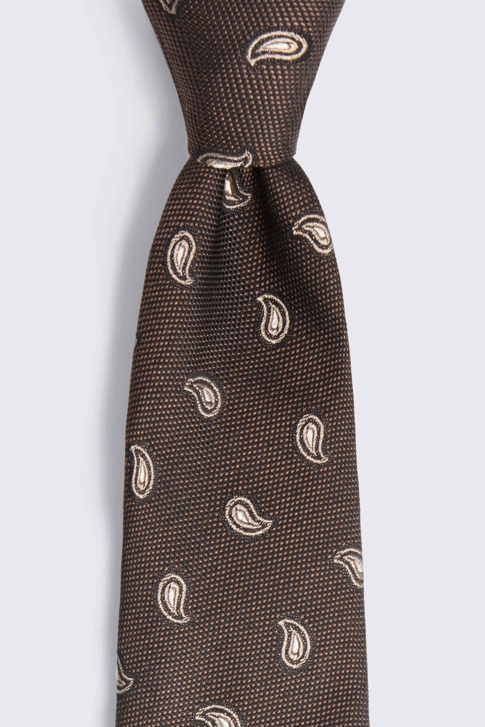 Italian Dark Brown Paisley Tie