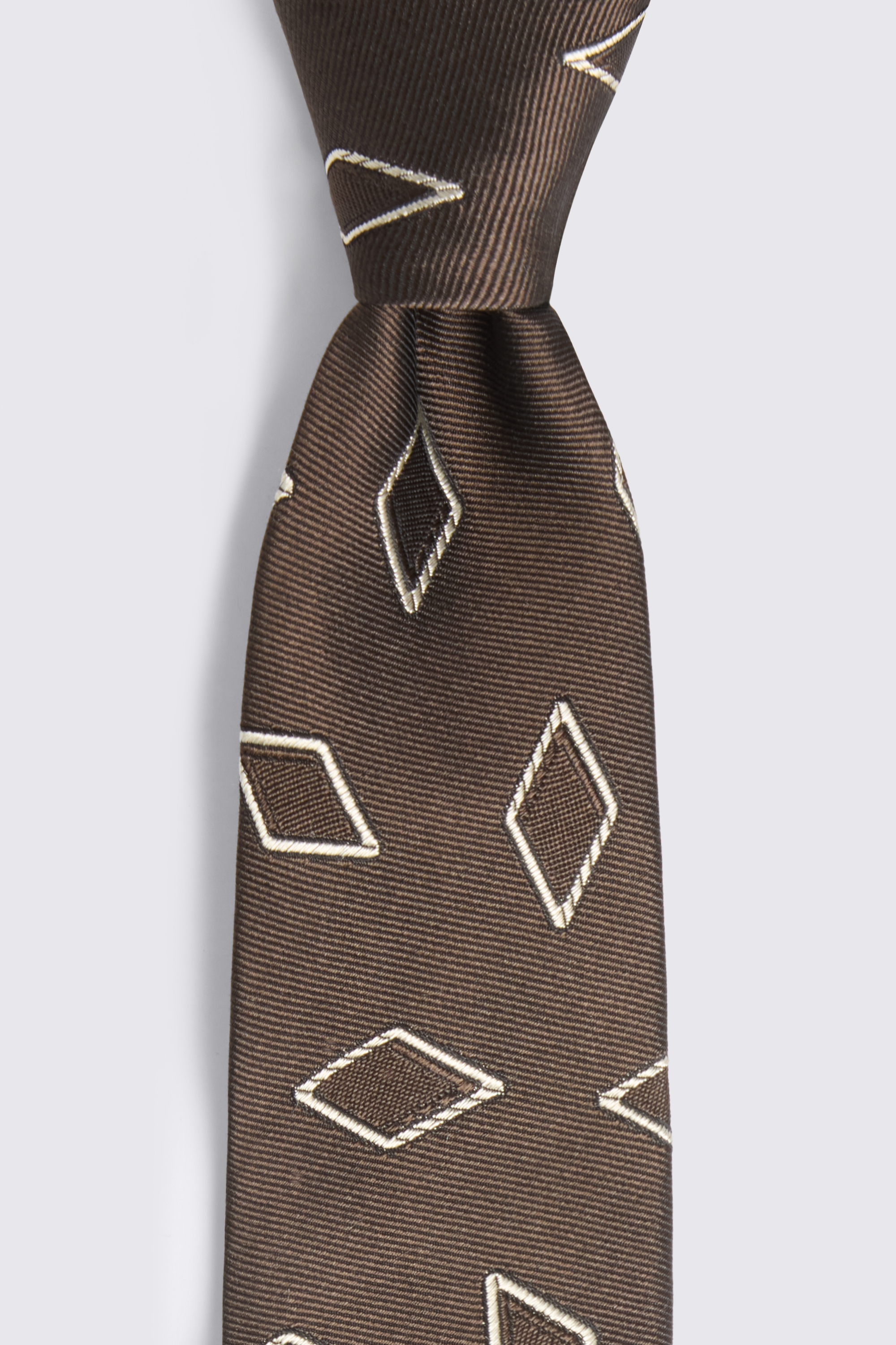 Italian Dark Brown Diamond Geo Tie