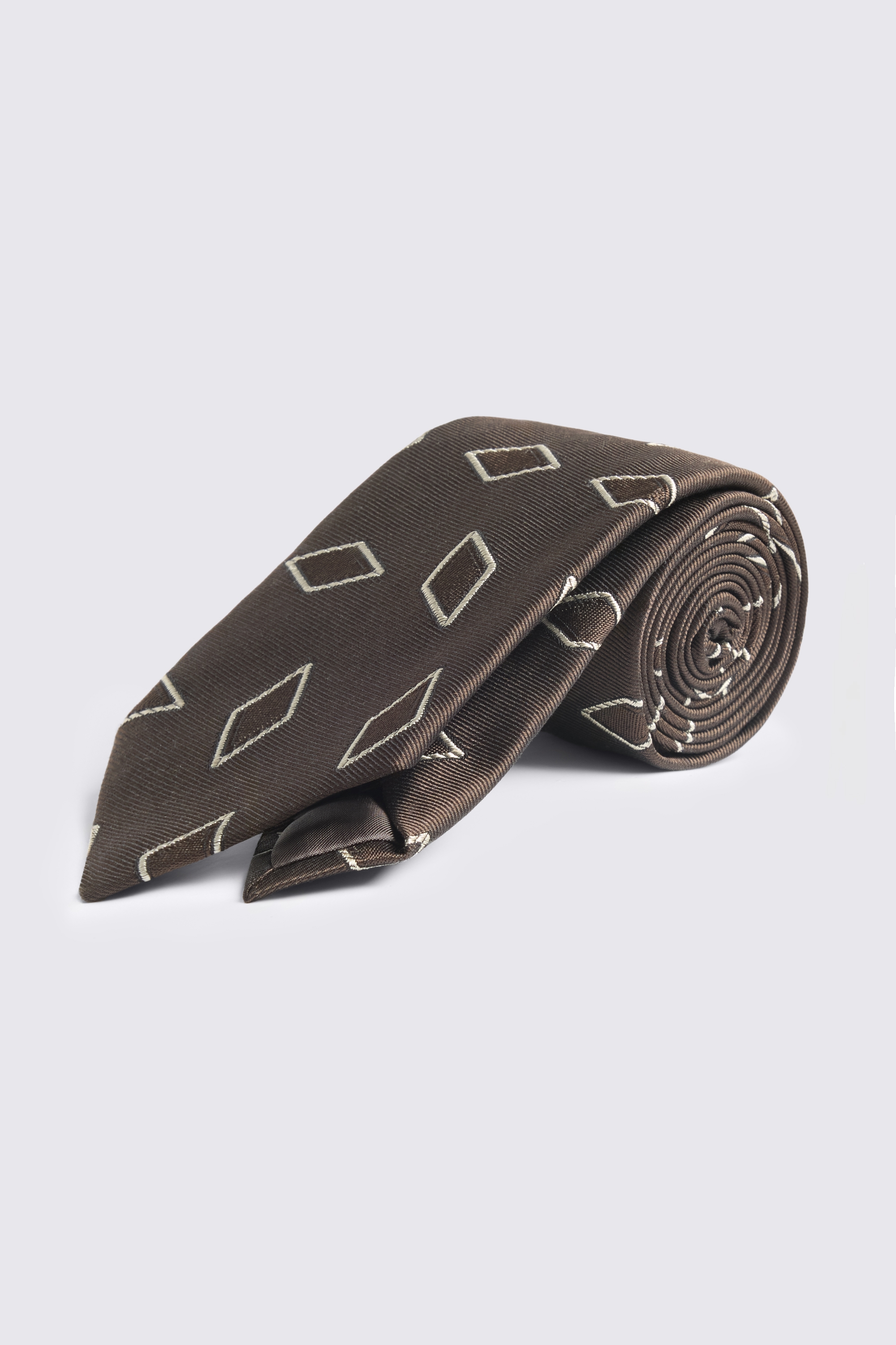 Italian Dark Brown Diamond Geo Tie