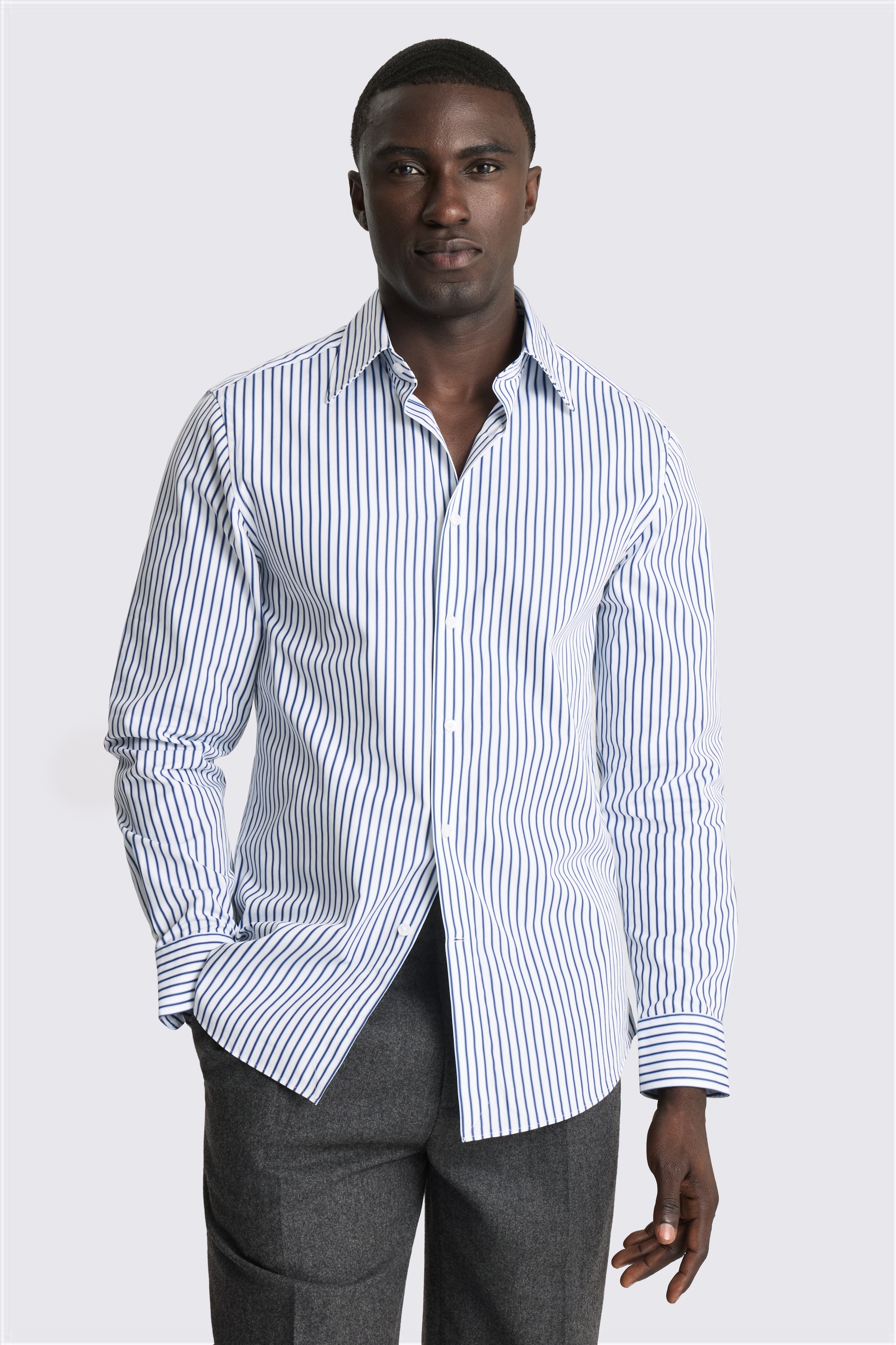 Navy & Blue Stripe Shirt