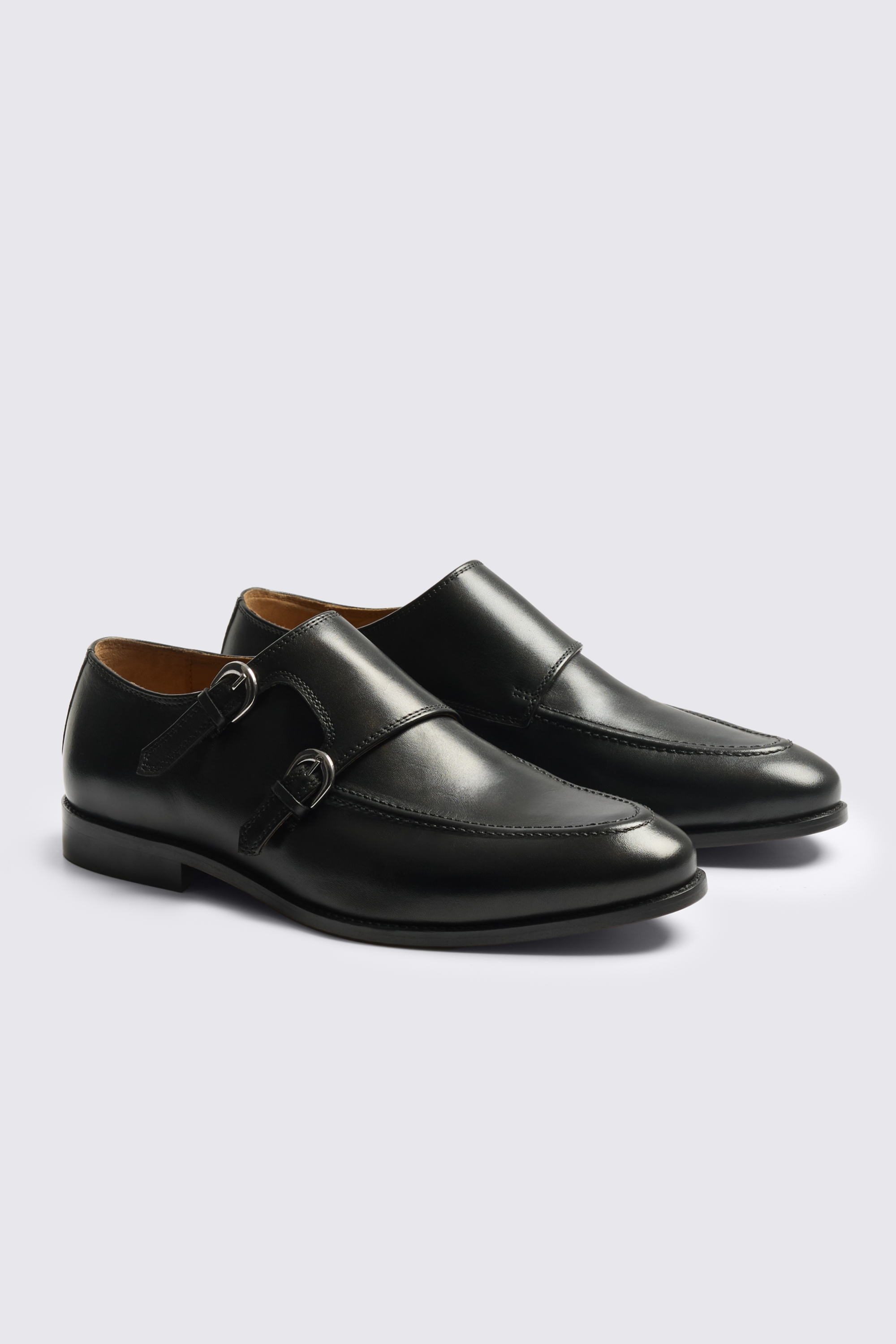 Corsica Black Double Monk Shoes