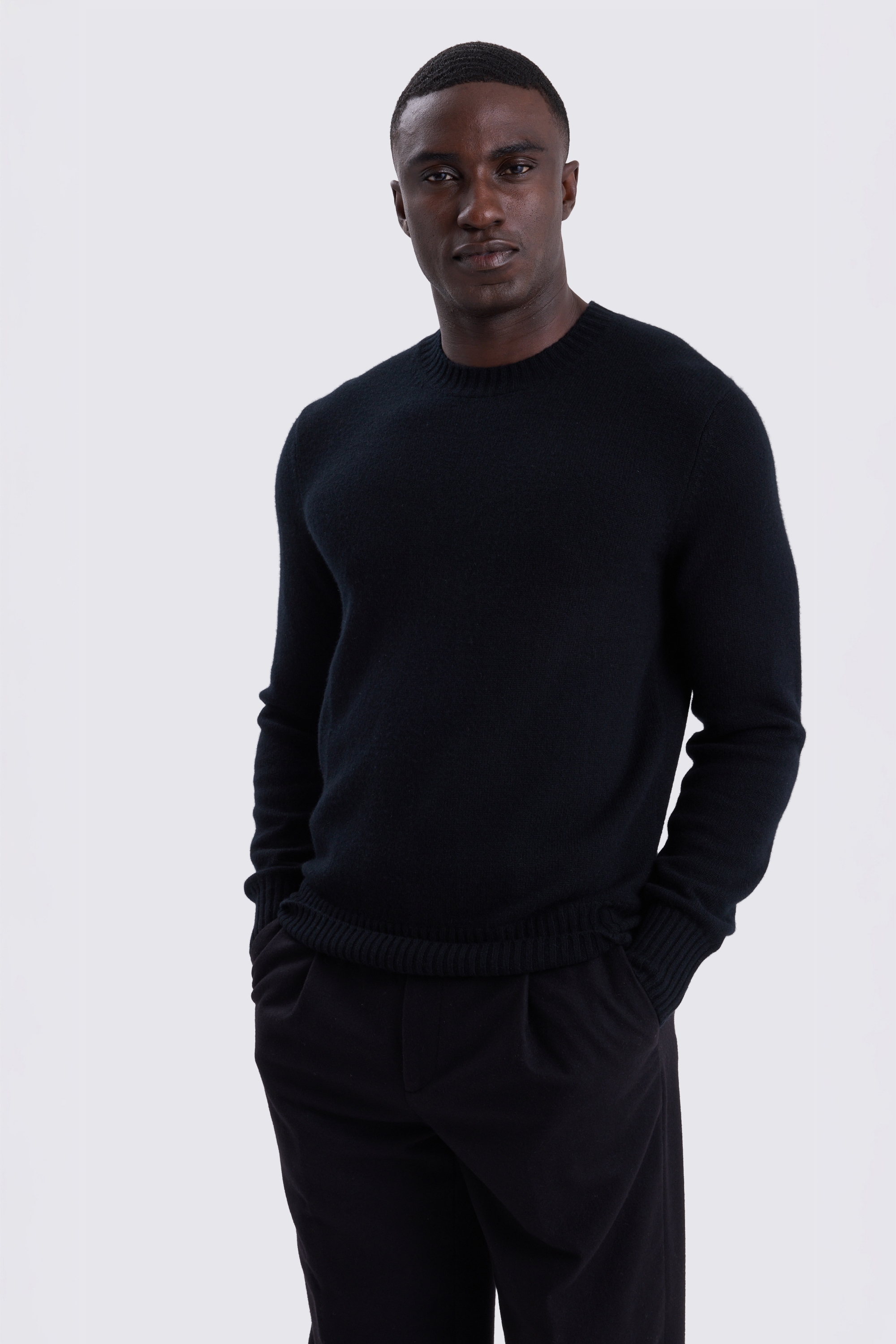 Black Cashmere Crew Neck