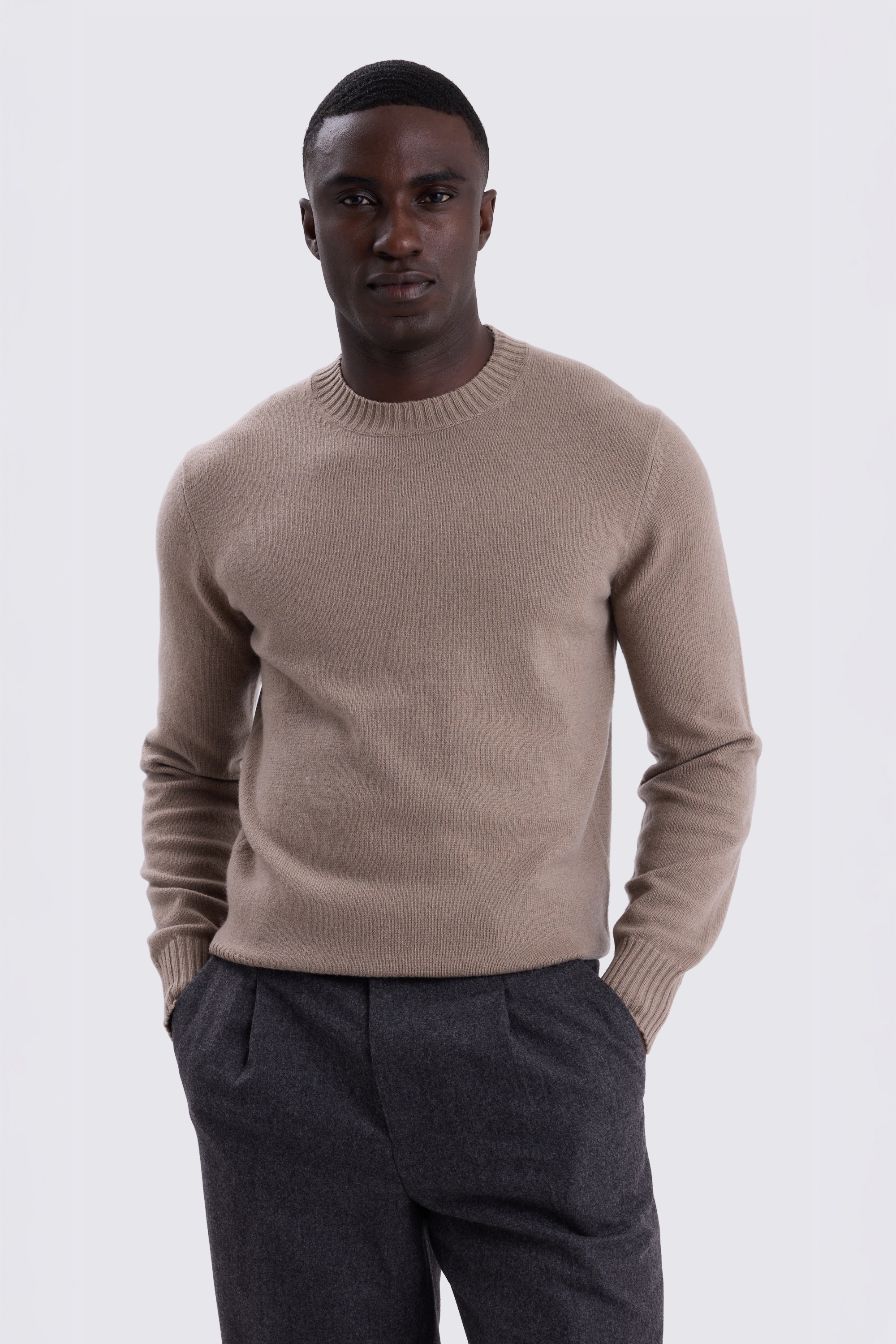Oatmeal Cashmere Crew Neck
