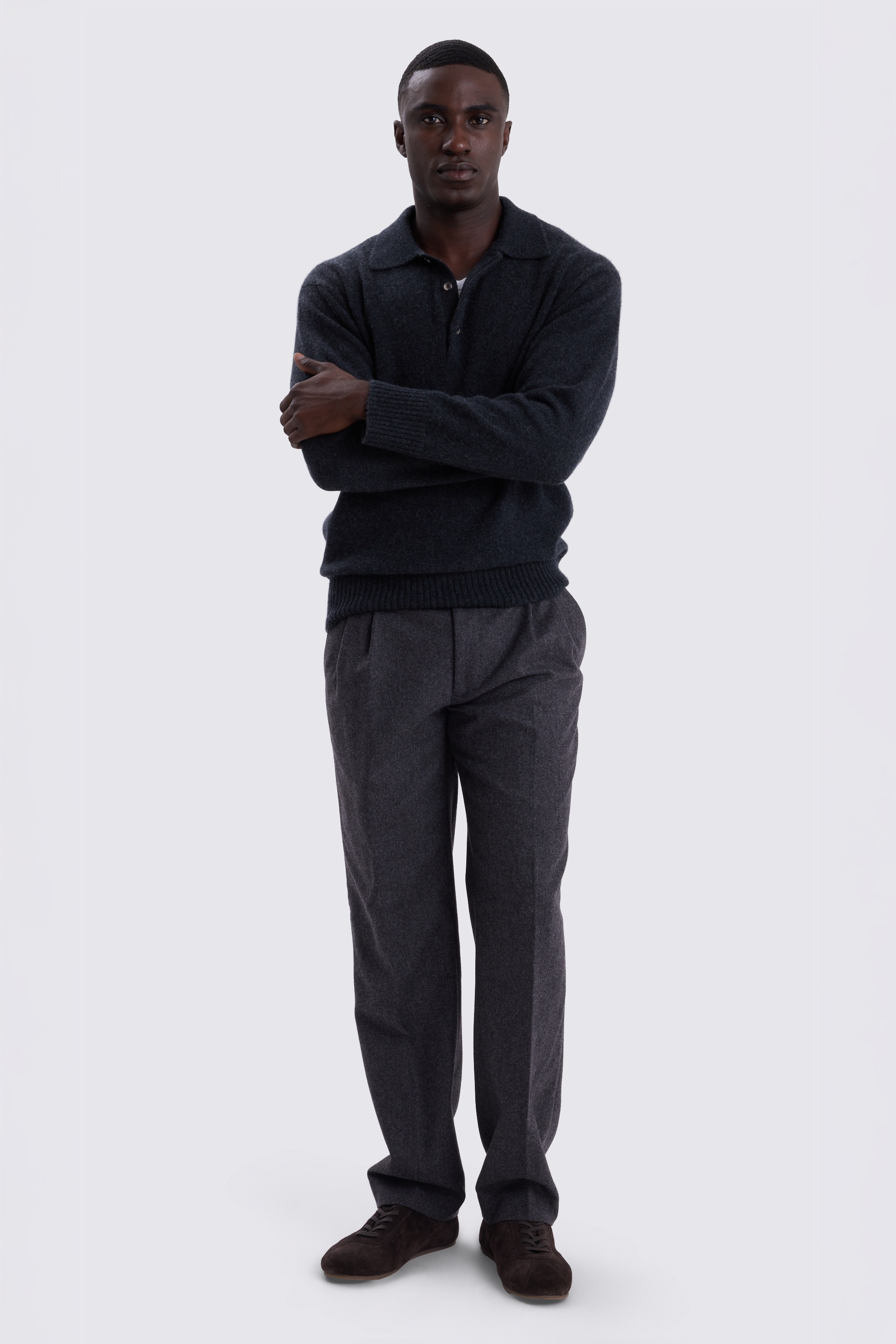 Charcoal Cashmere Polo