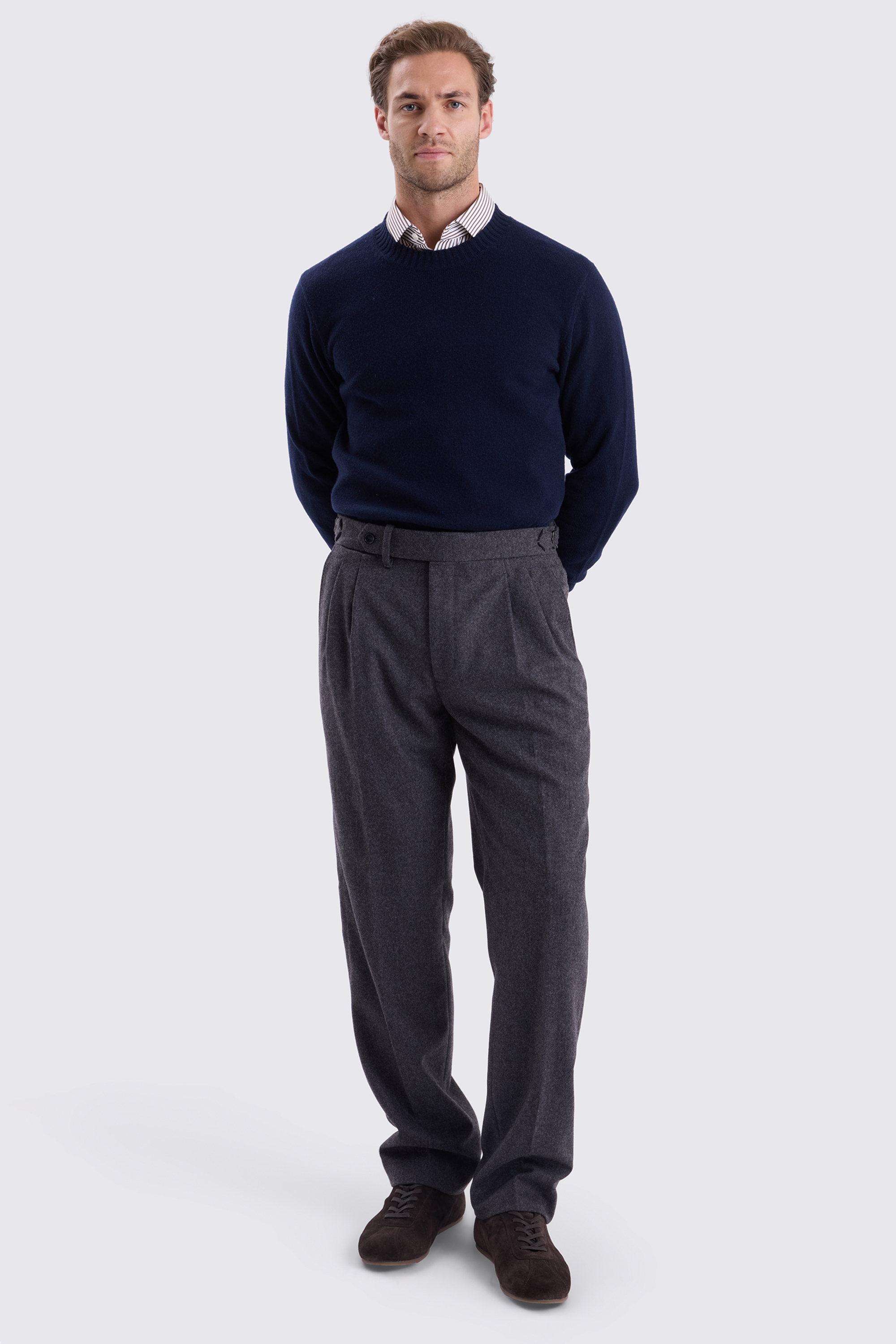 Navy Lambswool Crew Neck