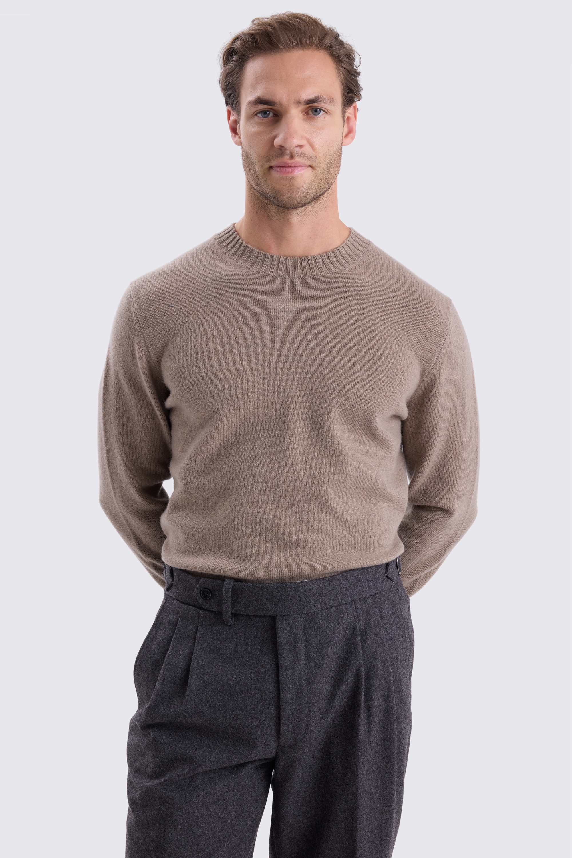 Oatmeal Lambswool Crew Neck