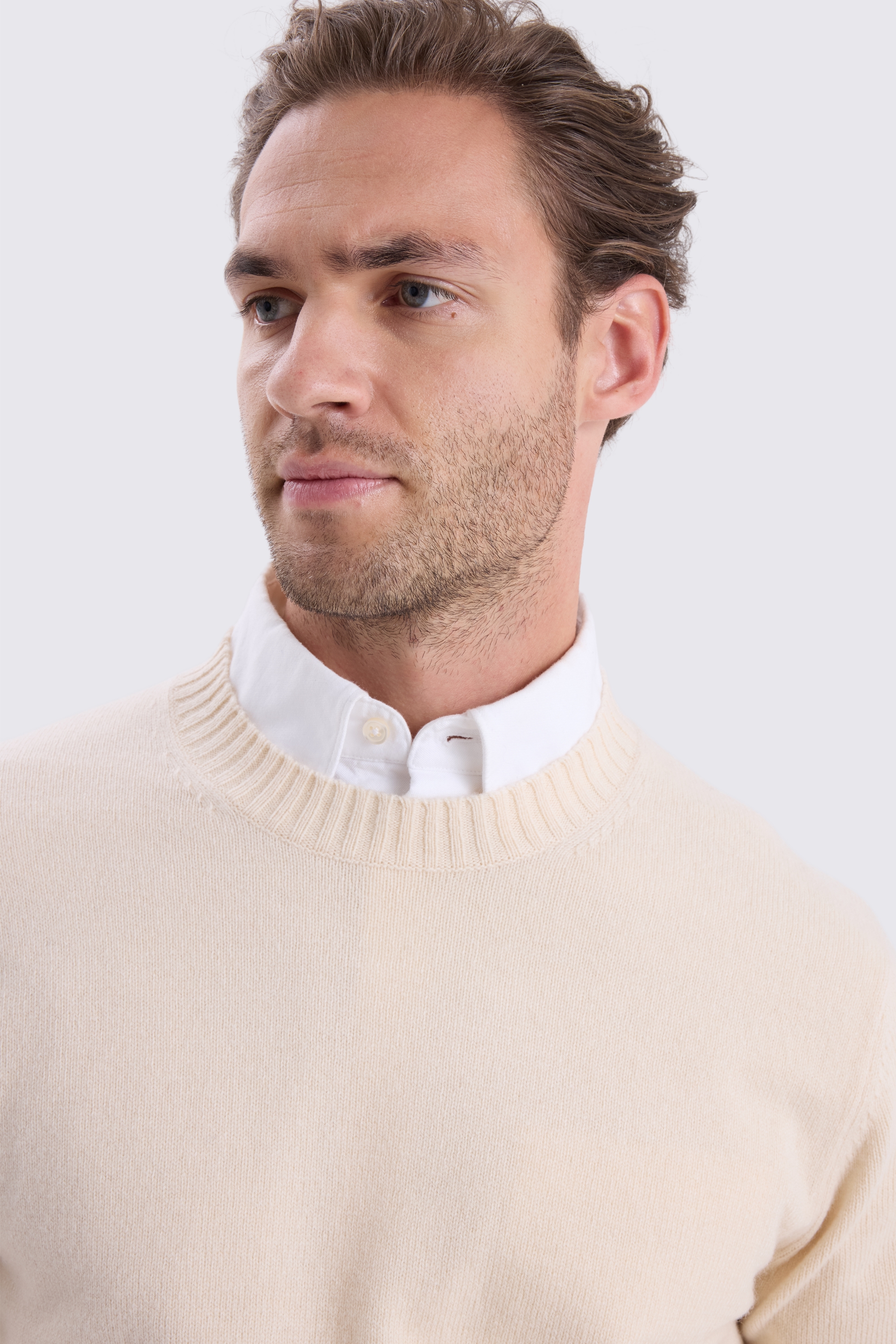 Ecru Lambswool Crew Neck
