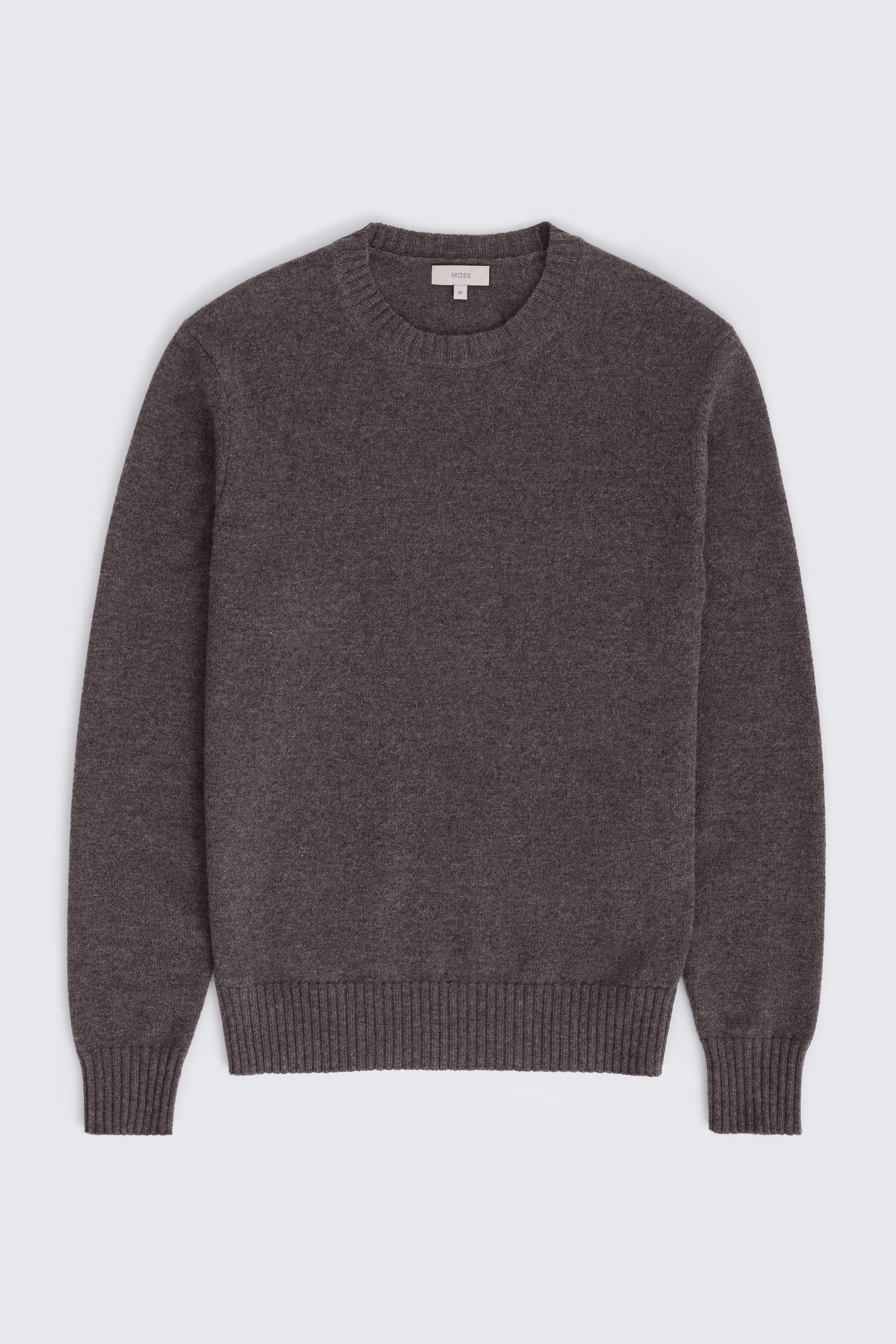 Dark Taupe Lambswool Crew Neck