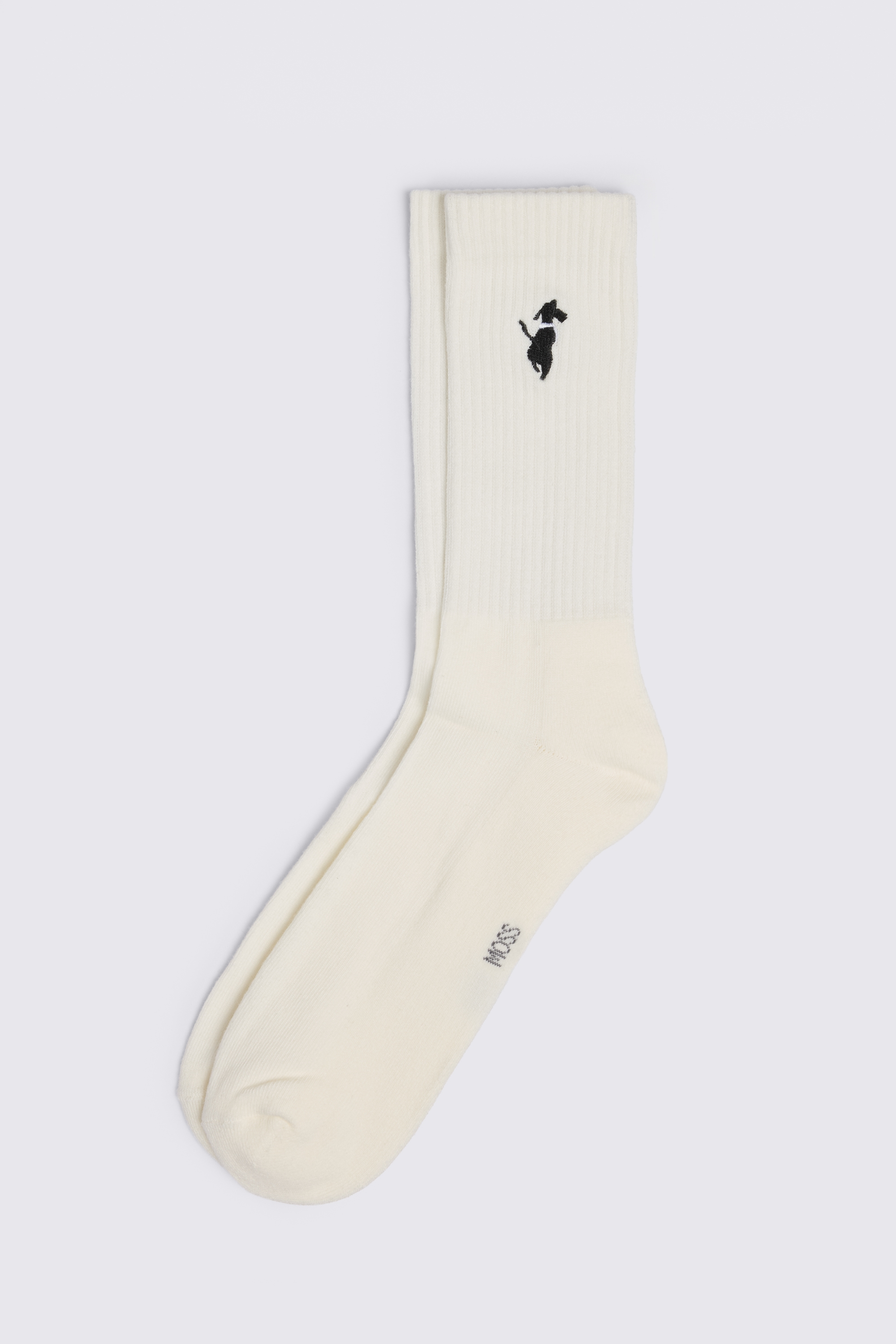 Off White Dog Embroidered Ribbed Socks
