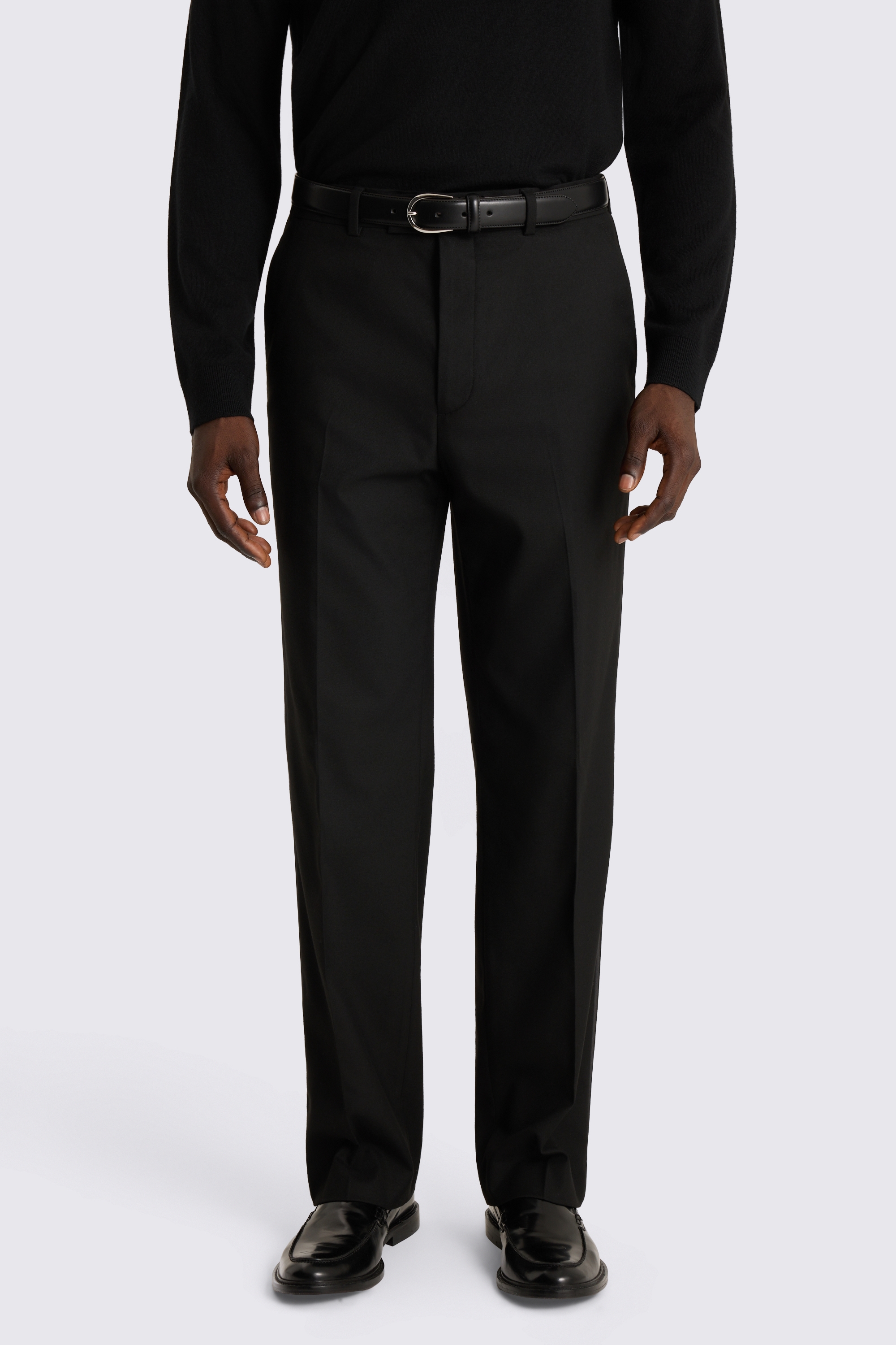 Relaxed Fit Black Flannel Pant 
