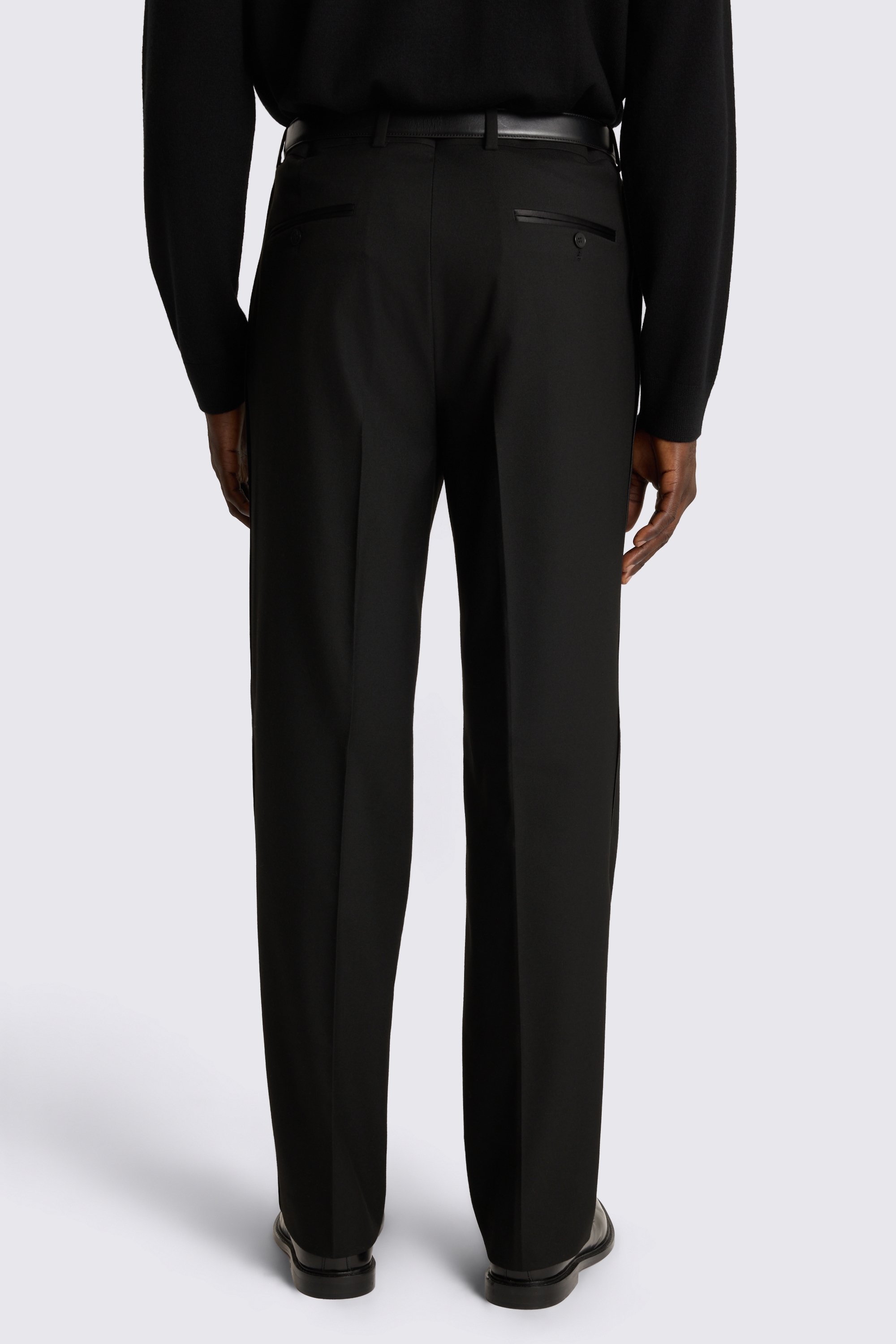 Relaxed Fit Black Flannel Pant 
