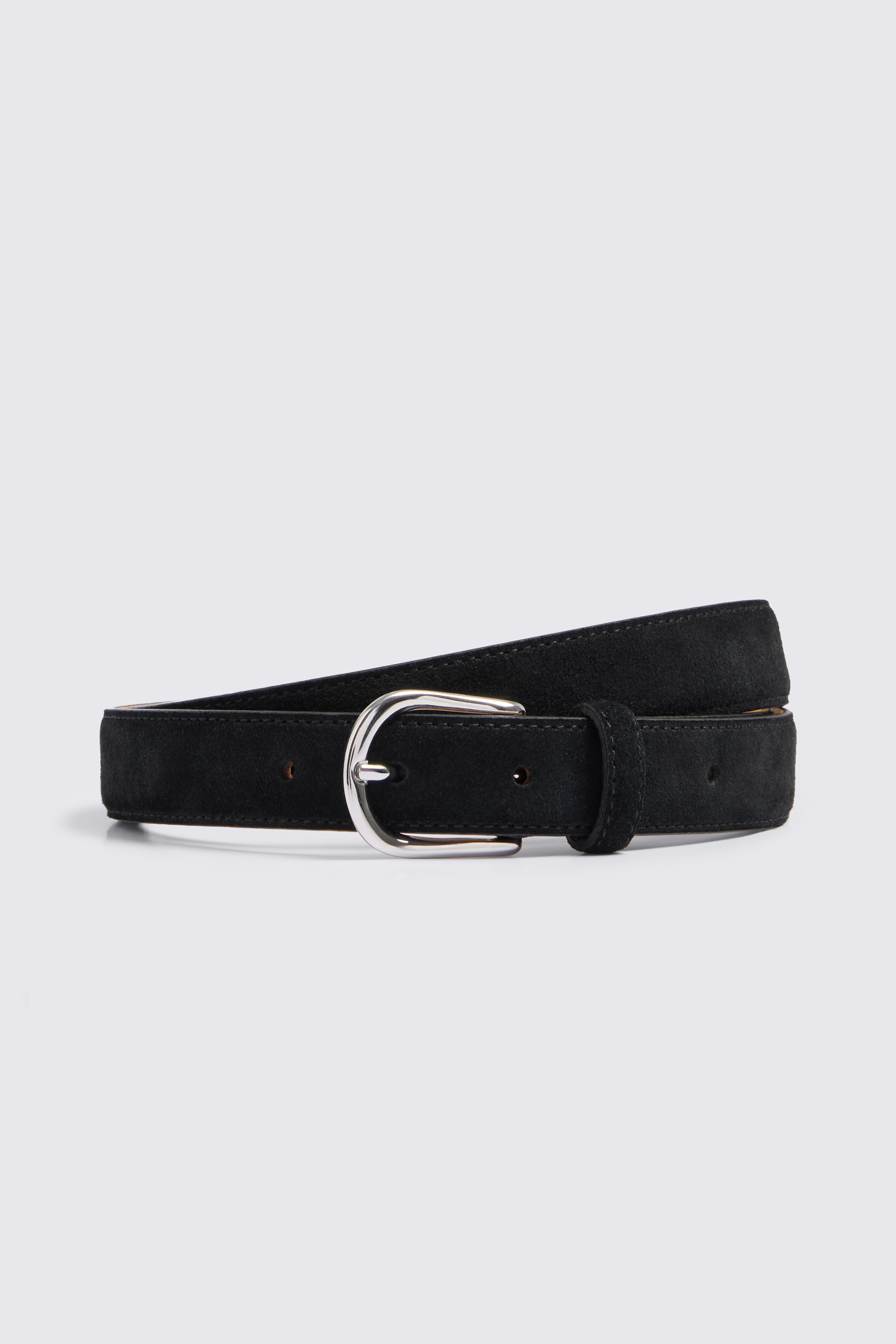 Italian Black Suede Belt