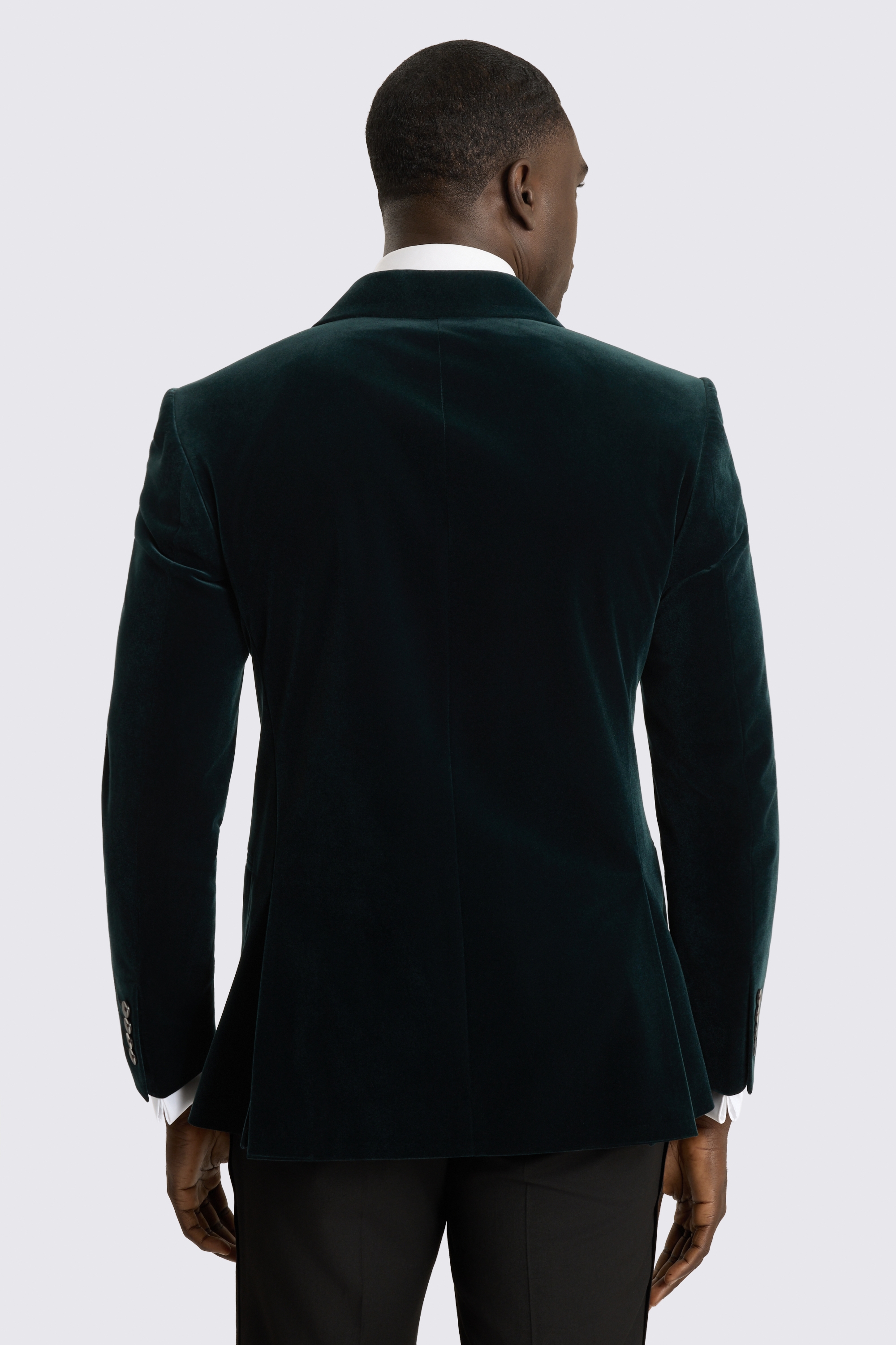Slim Fit Dark Teal Velvet Suit Jacket 