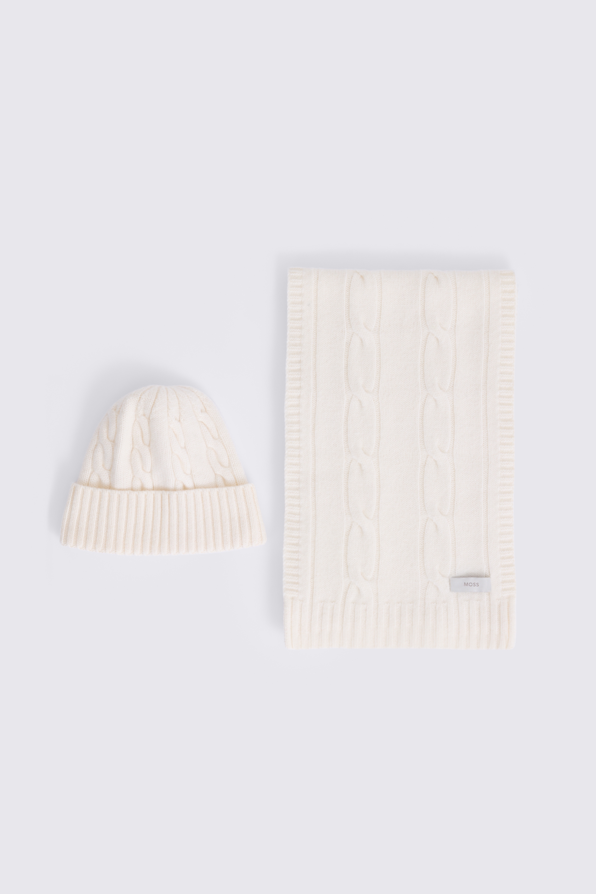 Off-White Cable-Knit Wool Scarf