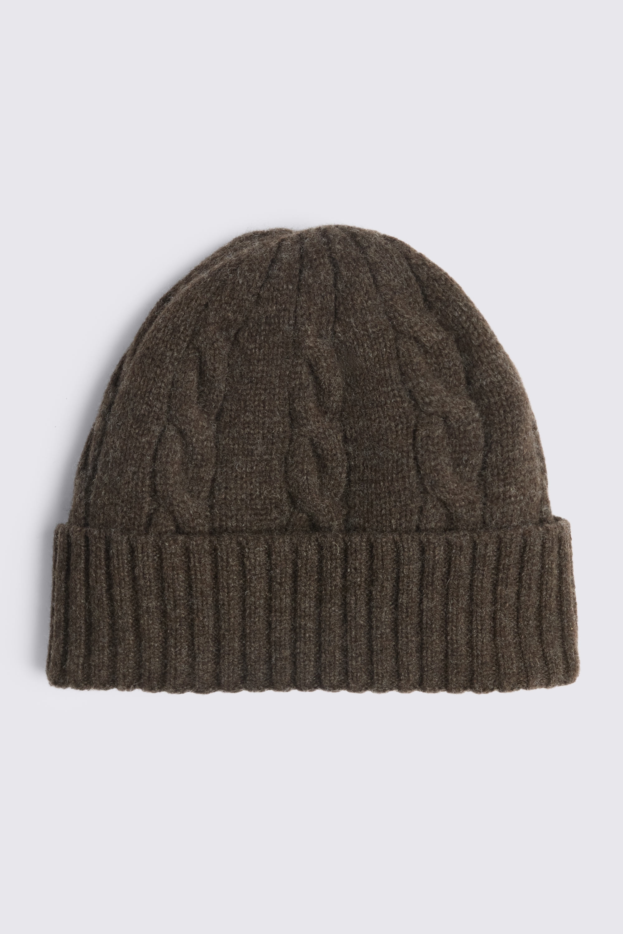 Chocolate Cable Wool Beanie