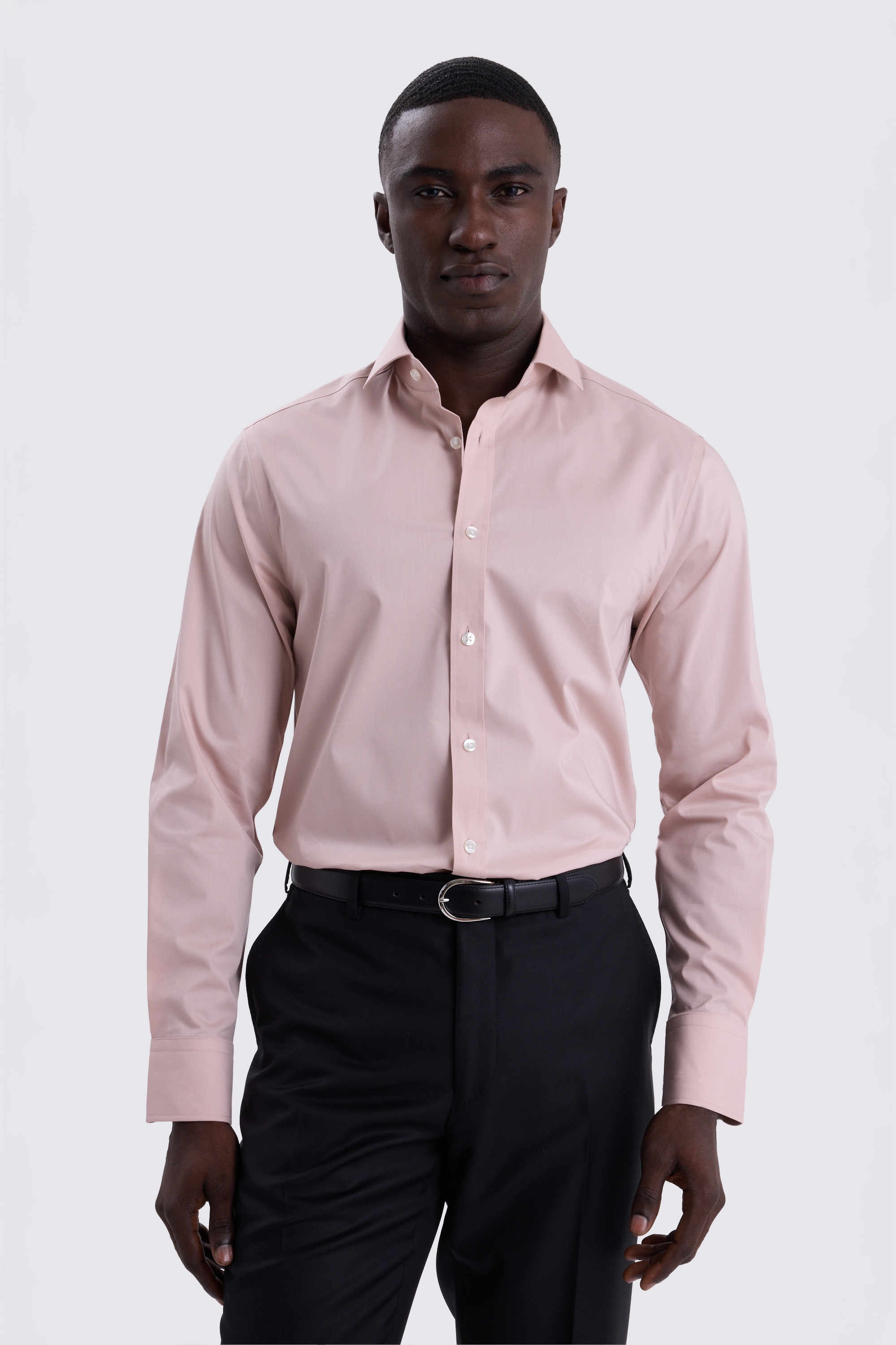 Tailored Fit Dusty Pink Stretch Shirt
