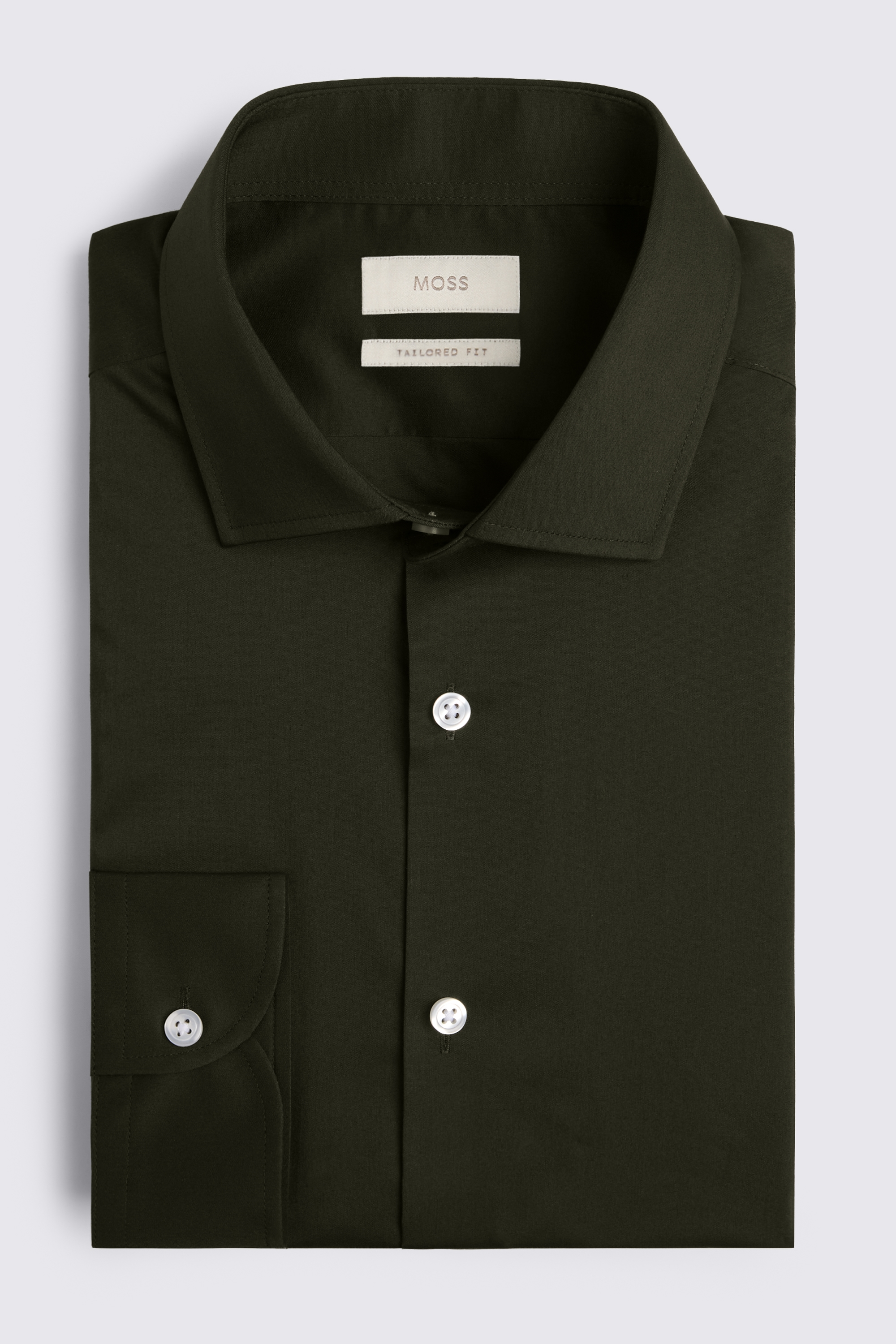 Tailored Fit Dark Green Stretch Shirt