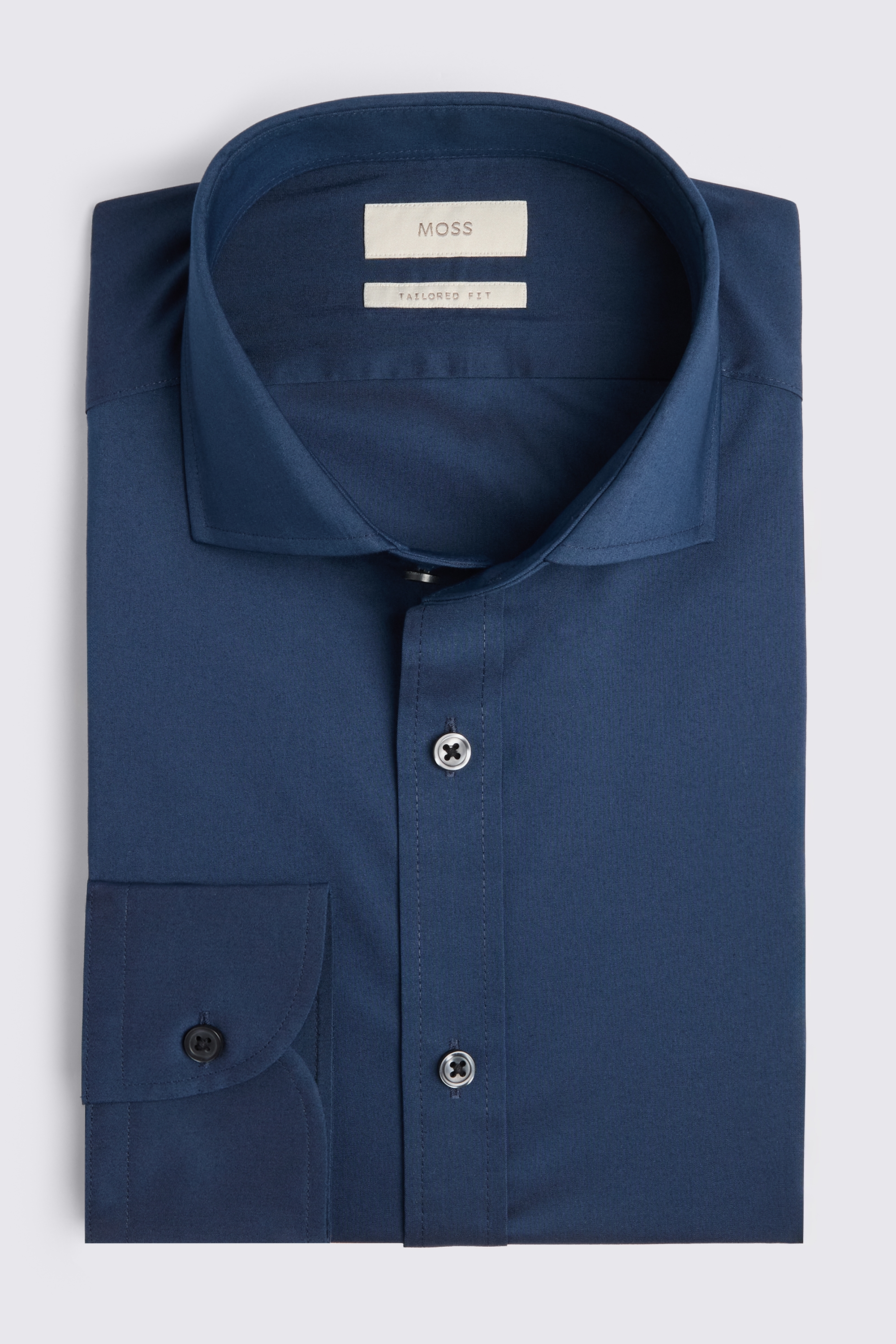 Tailored Fit Dark Blue Stretch Shirt