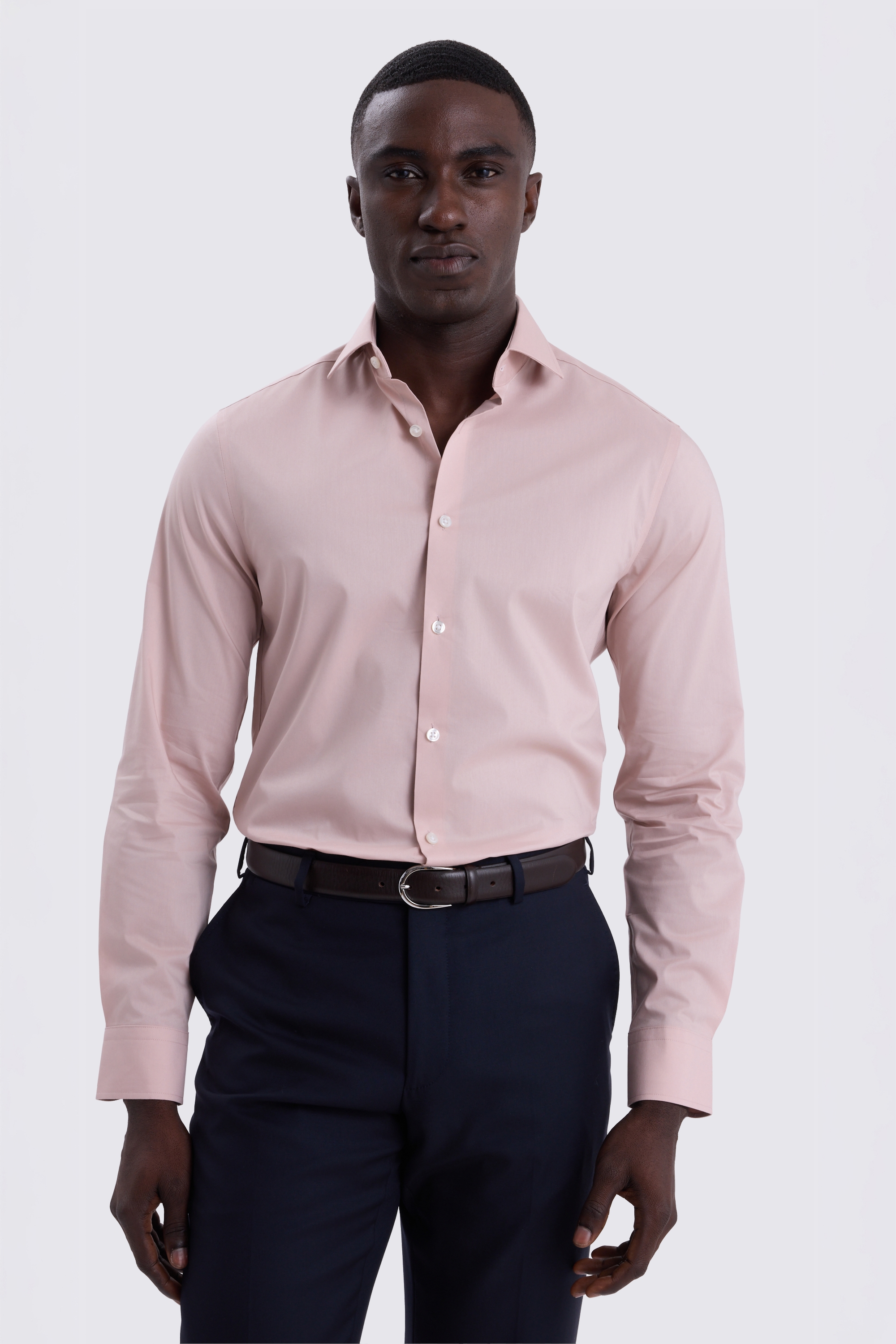 Slim Fit Dusky Pink Stretch Shirt