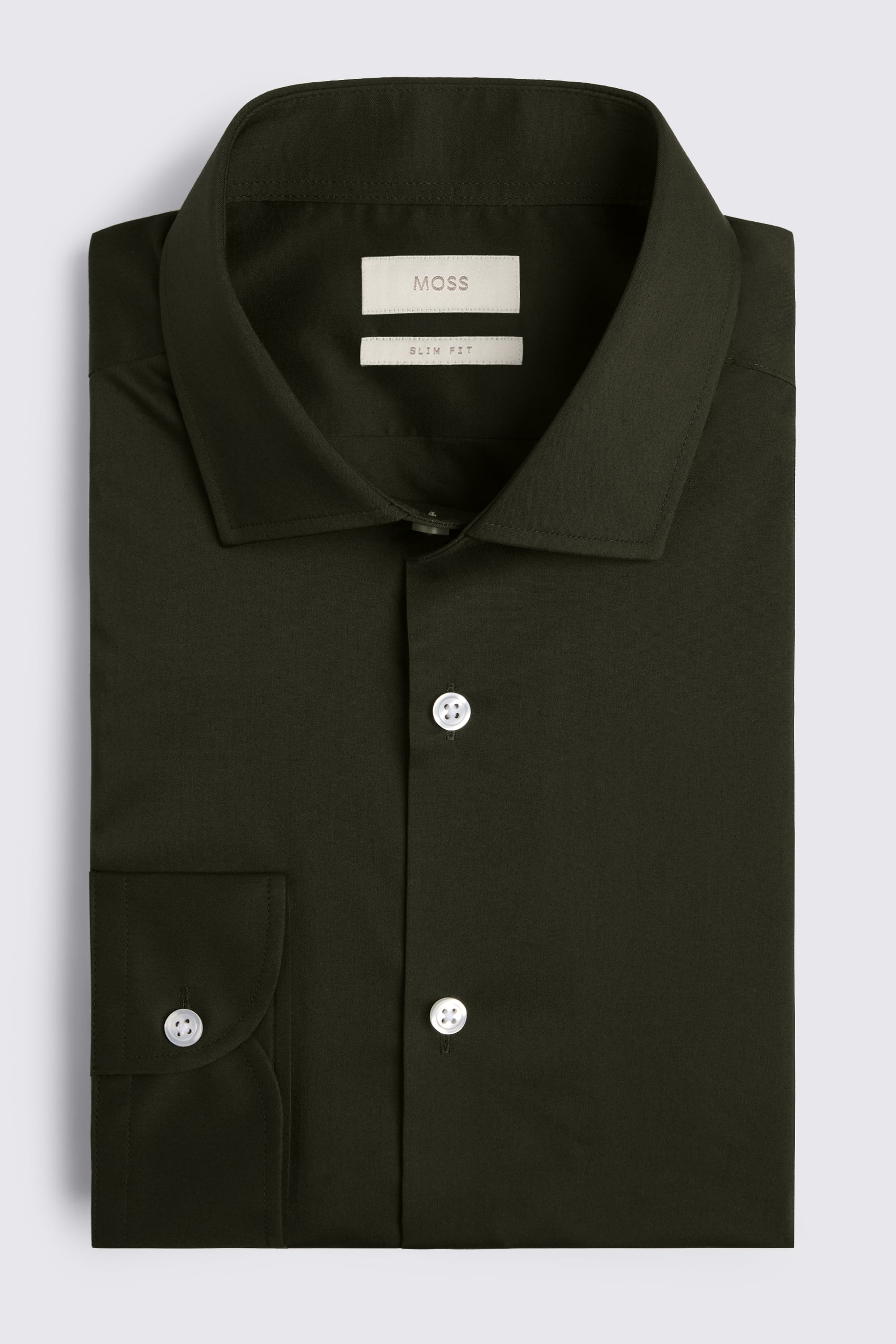 Slim Fit Dark Green Stretch Shirt