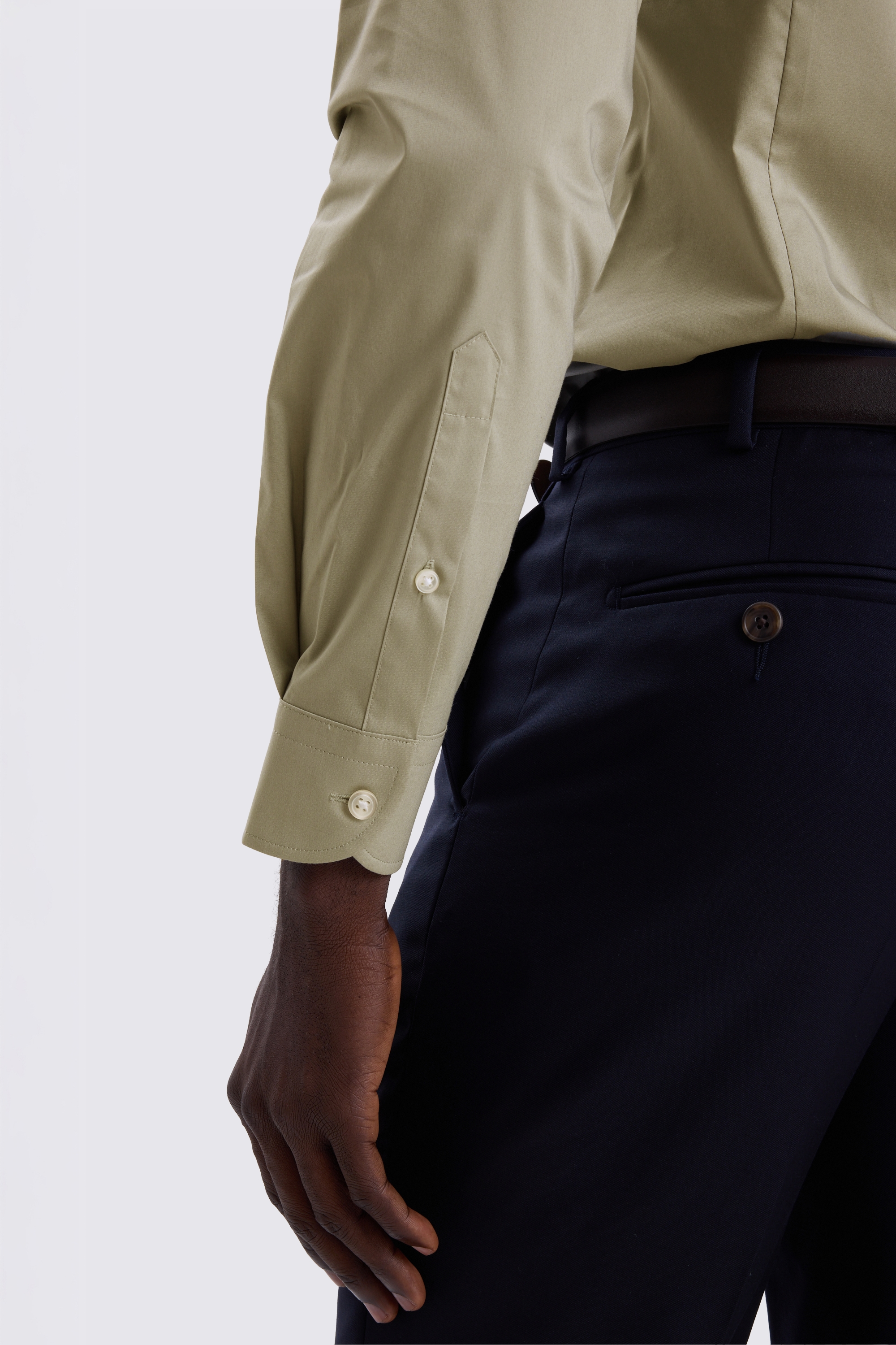 Slim Fit Sage Green Stretch Shirt 