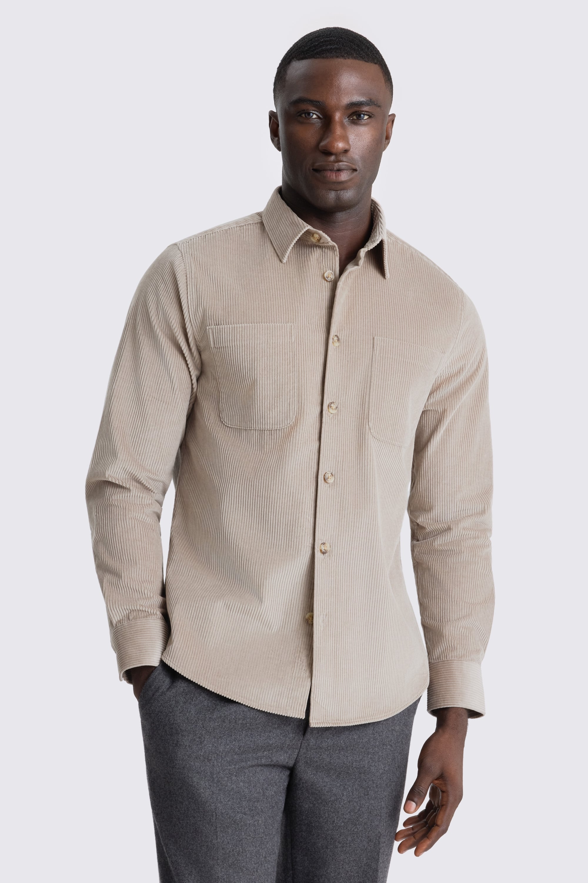 Taupe Corduroy Overshirt