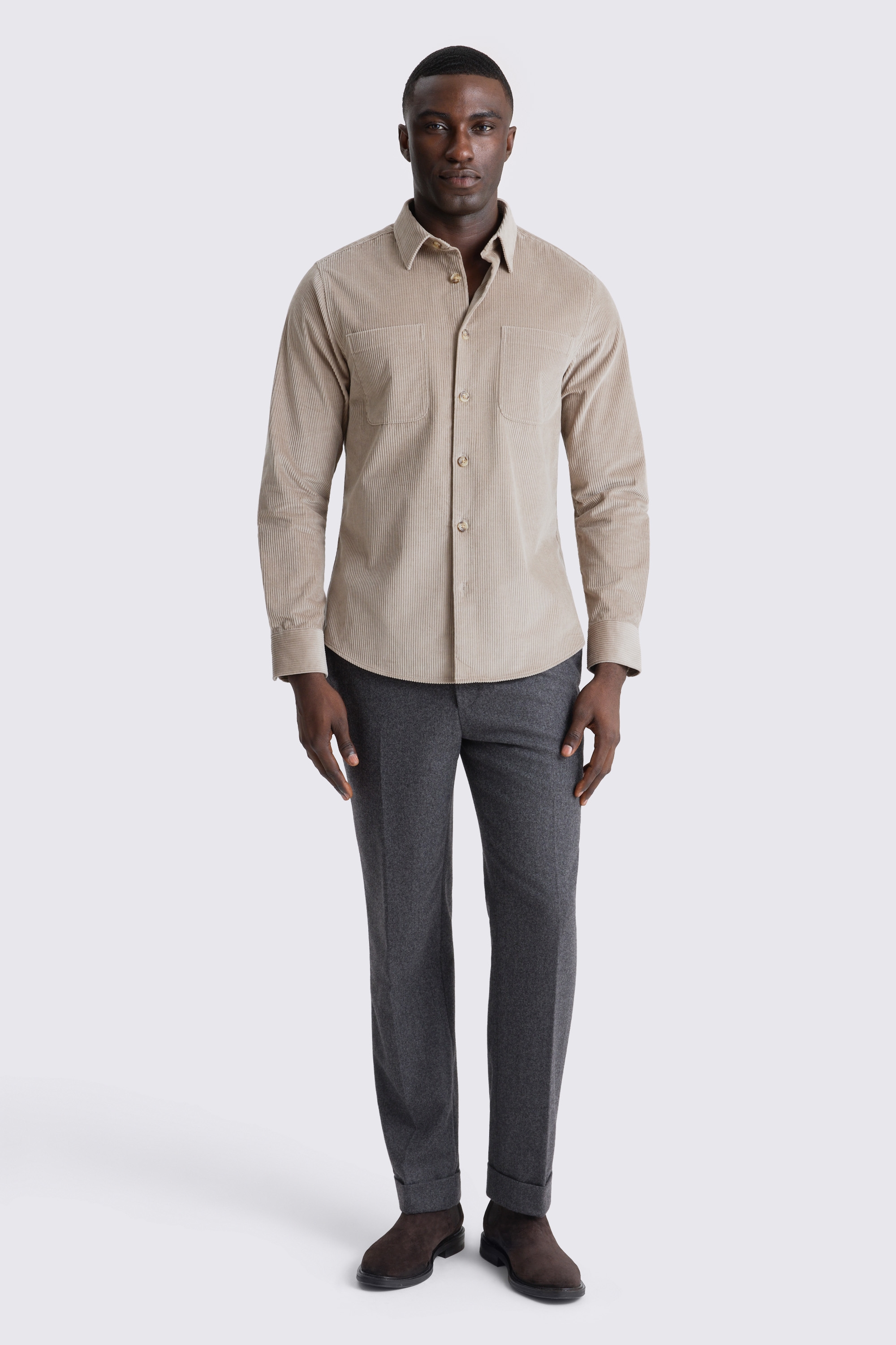 Taupe Corduroy Overshirt