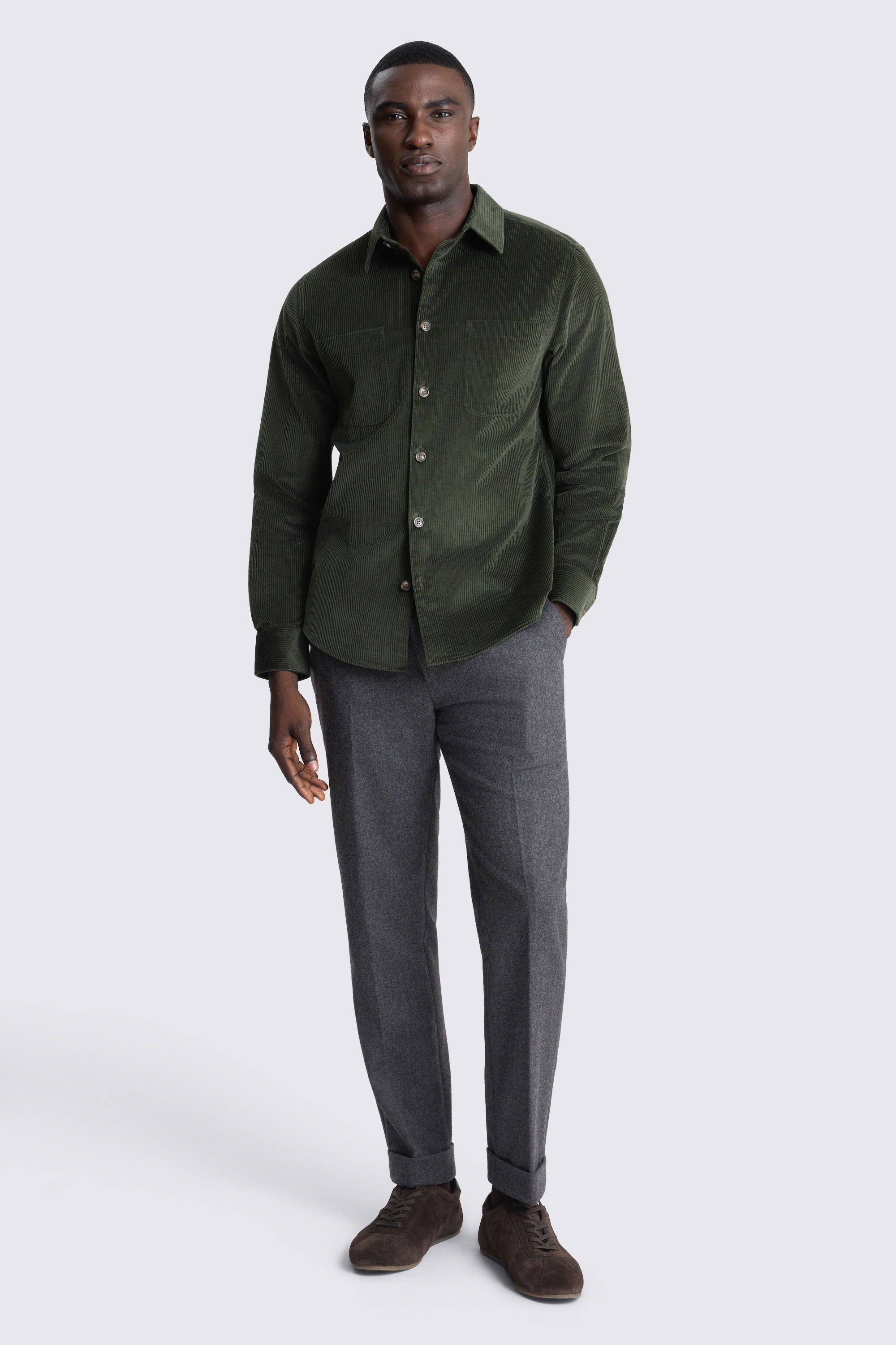 Dark Green Corduroy Overshirt
