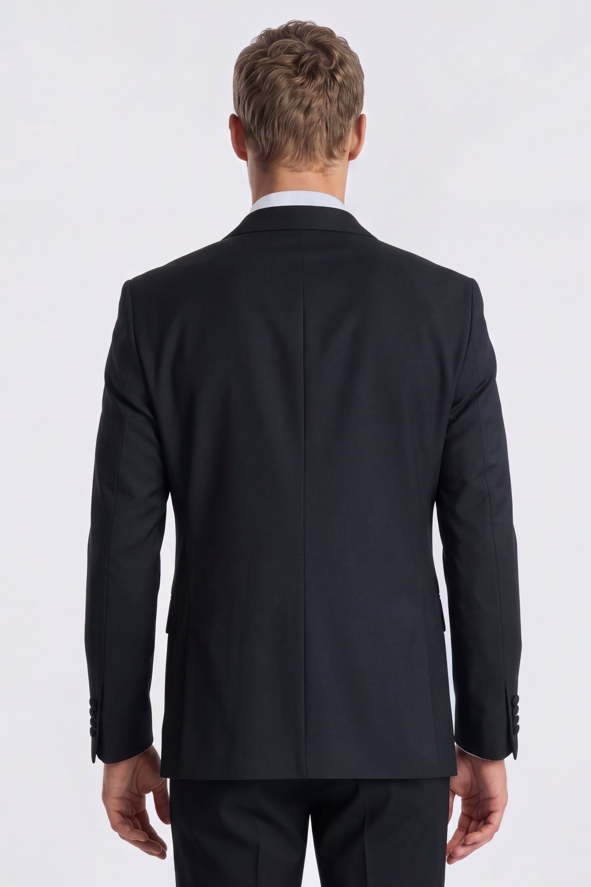 Tailored Fit Black Peak Lapel Tuxedo Suit