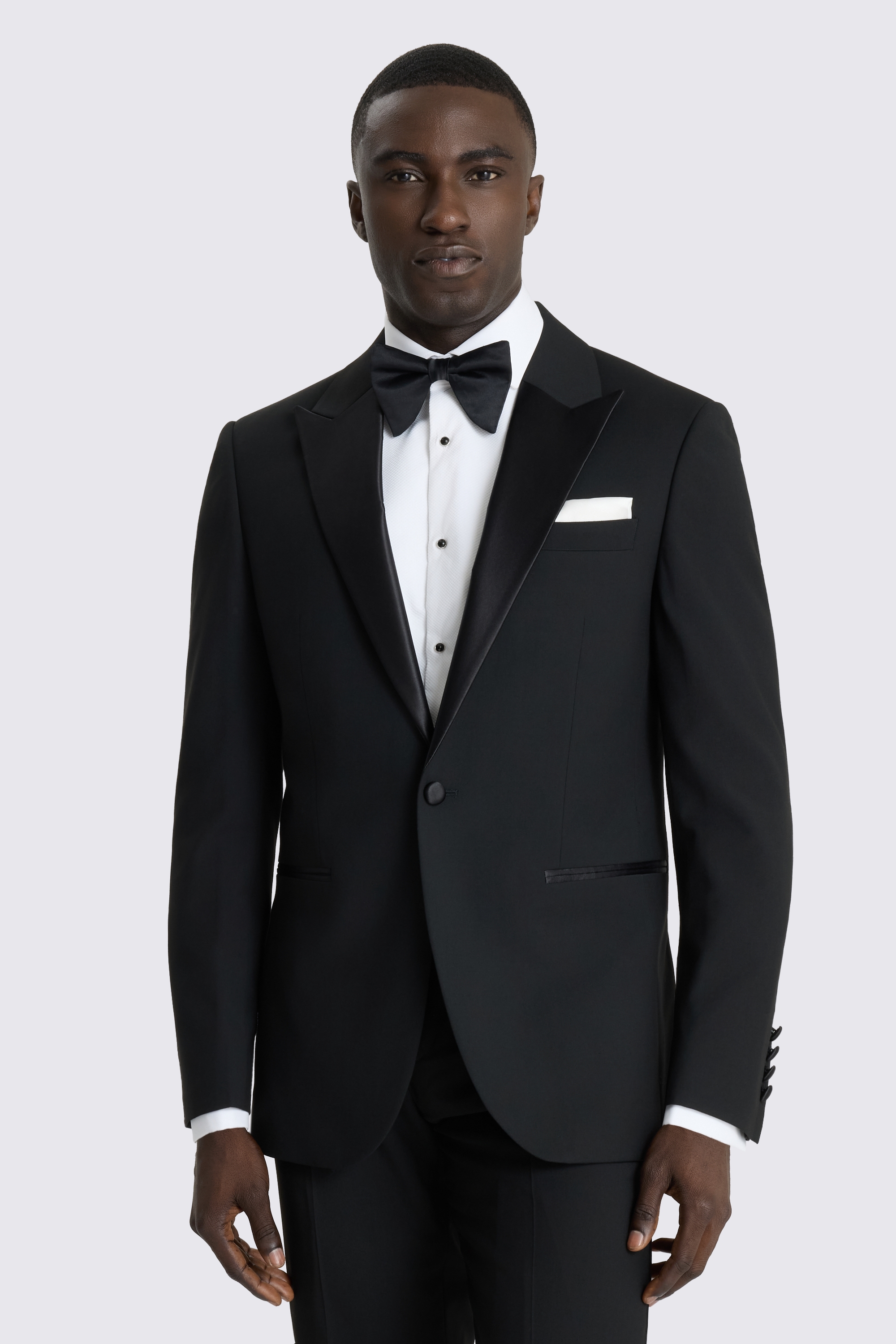 Regular Fit Black Peak Tuxedo Jacket