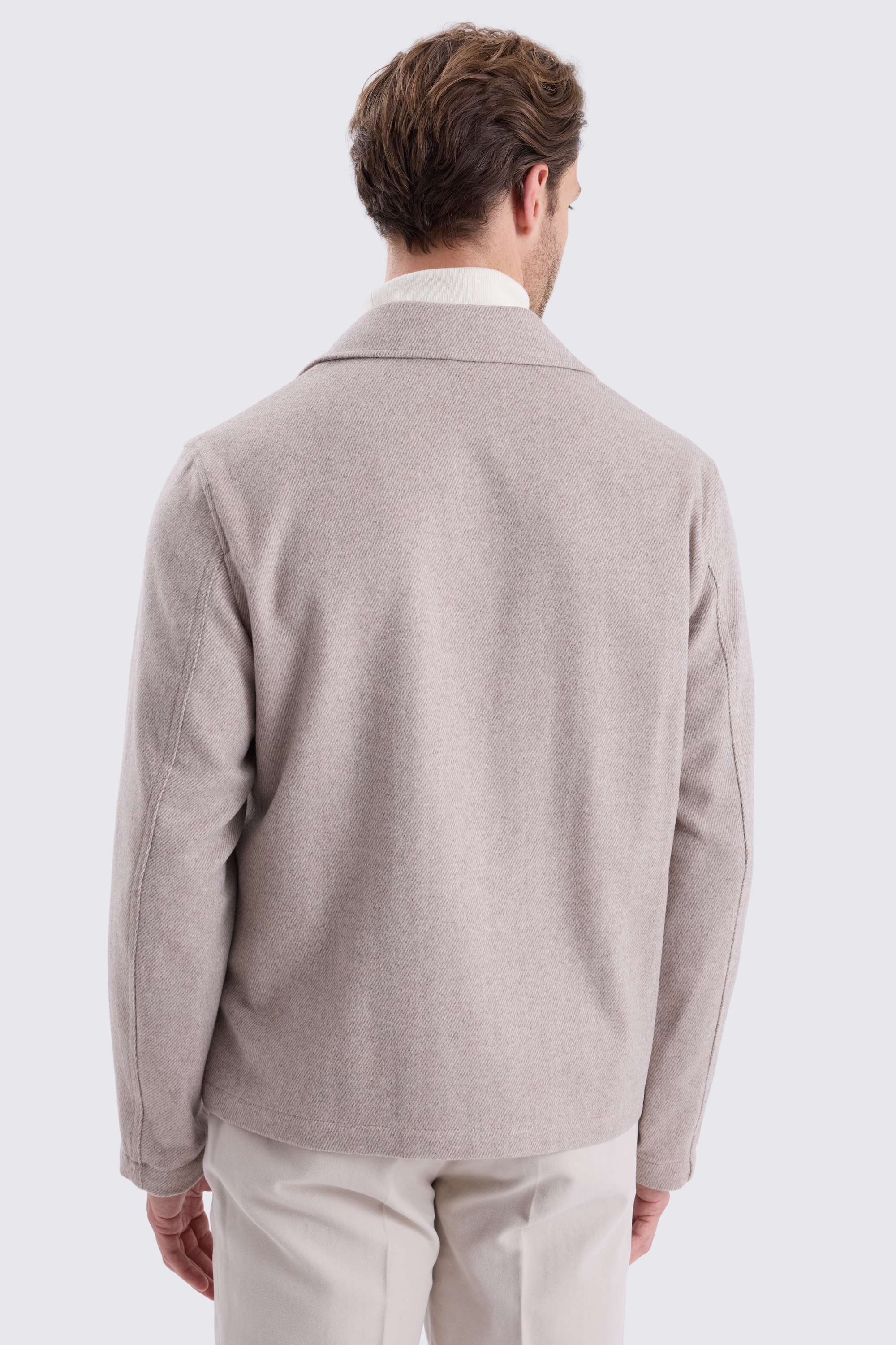 Neutral Brushed Twill Shacket