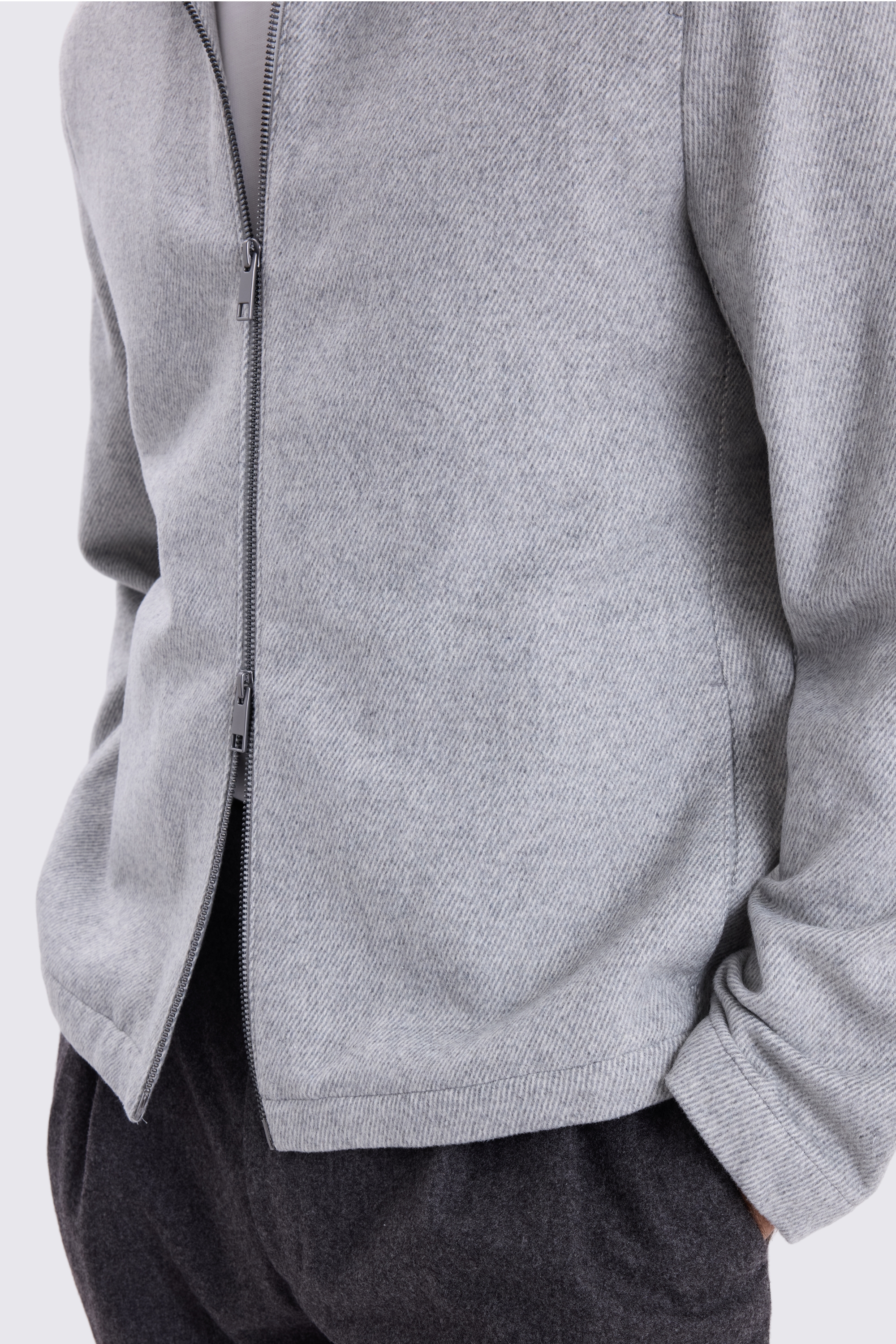 Grey Brushed Twill Shacket