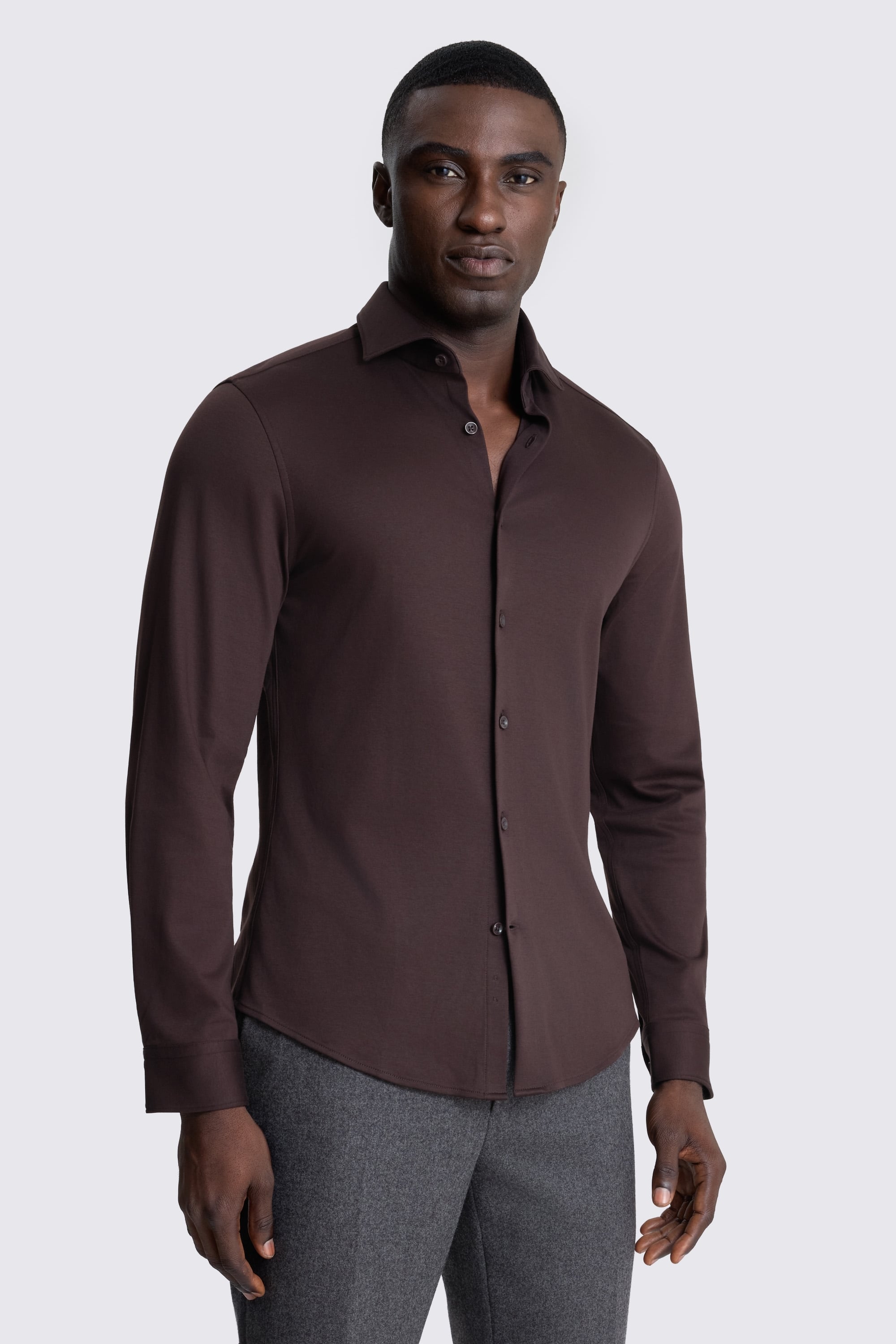Dark Brown Jersey Hybrid