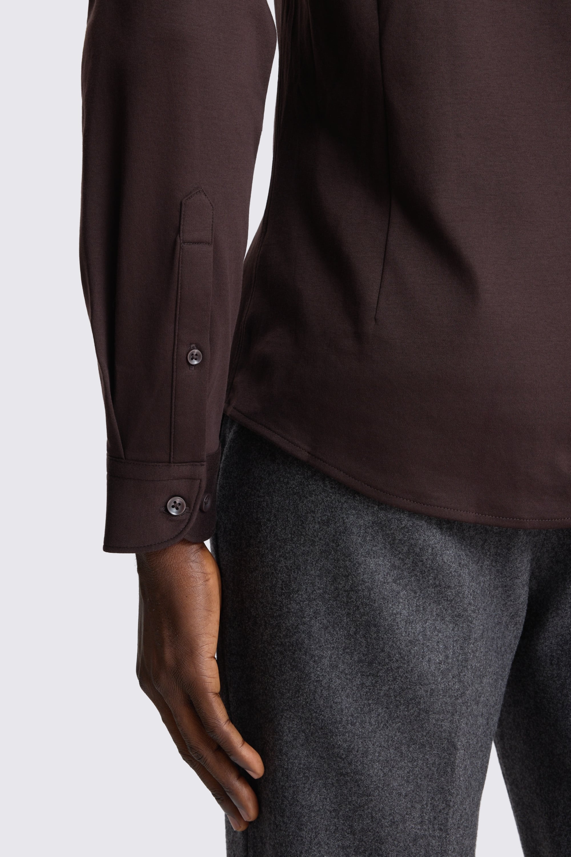 Dark Brown Jersey Hybrid