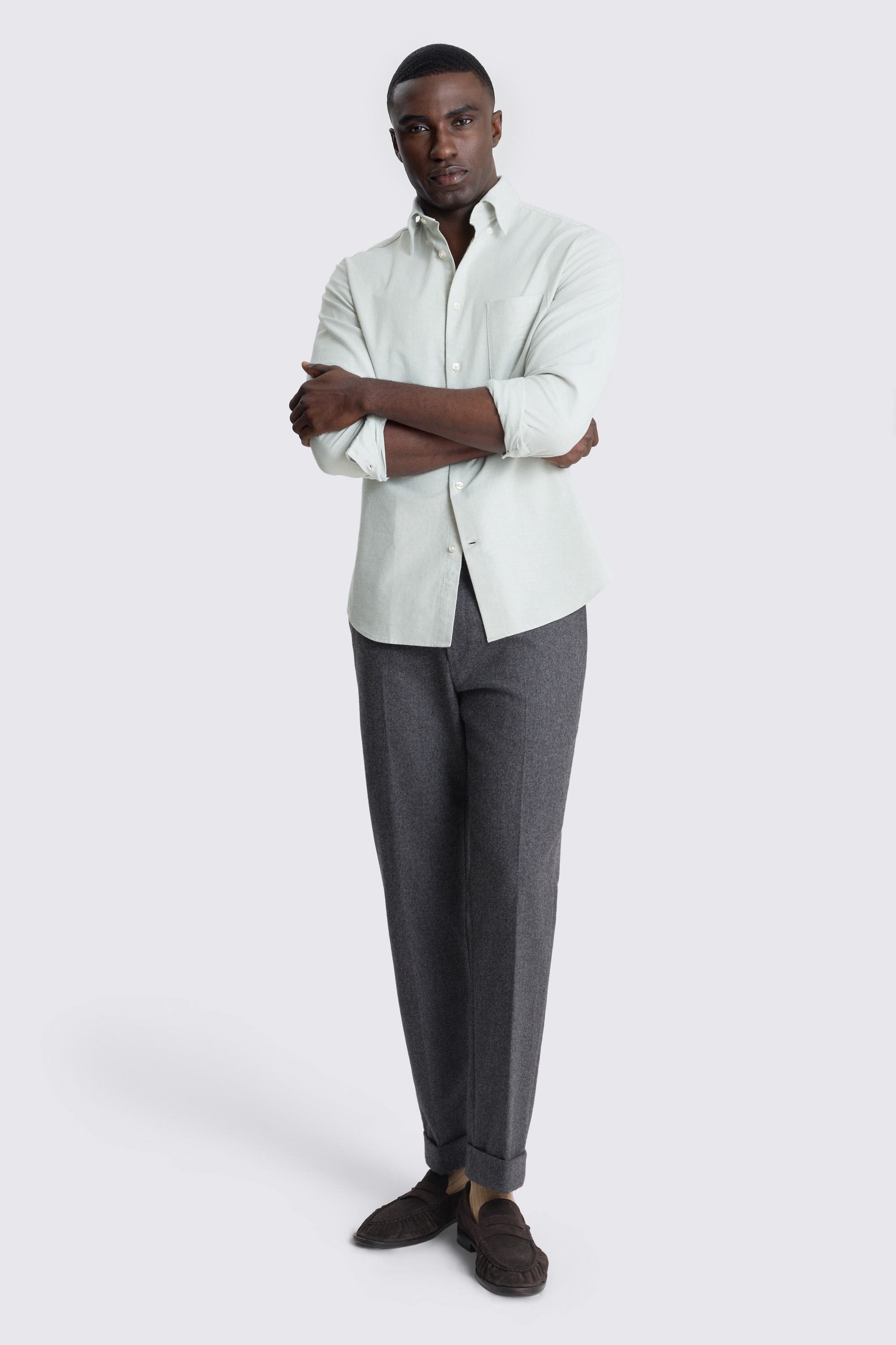 Light Khaki Washed Cotton Oxford Shirt