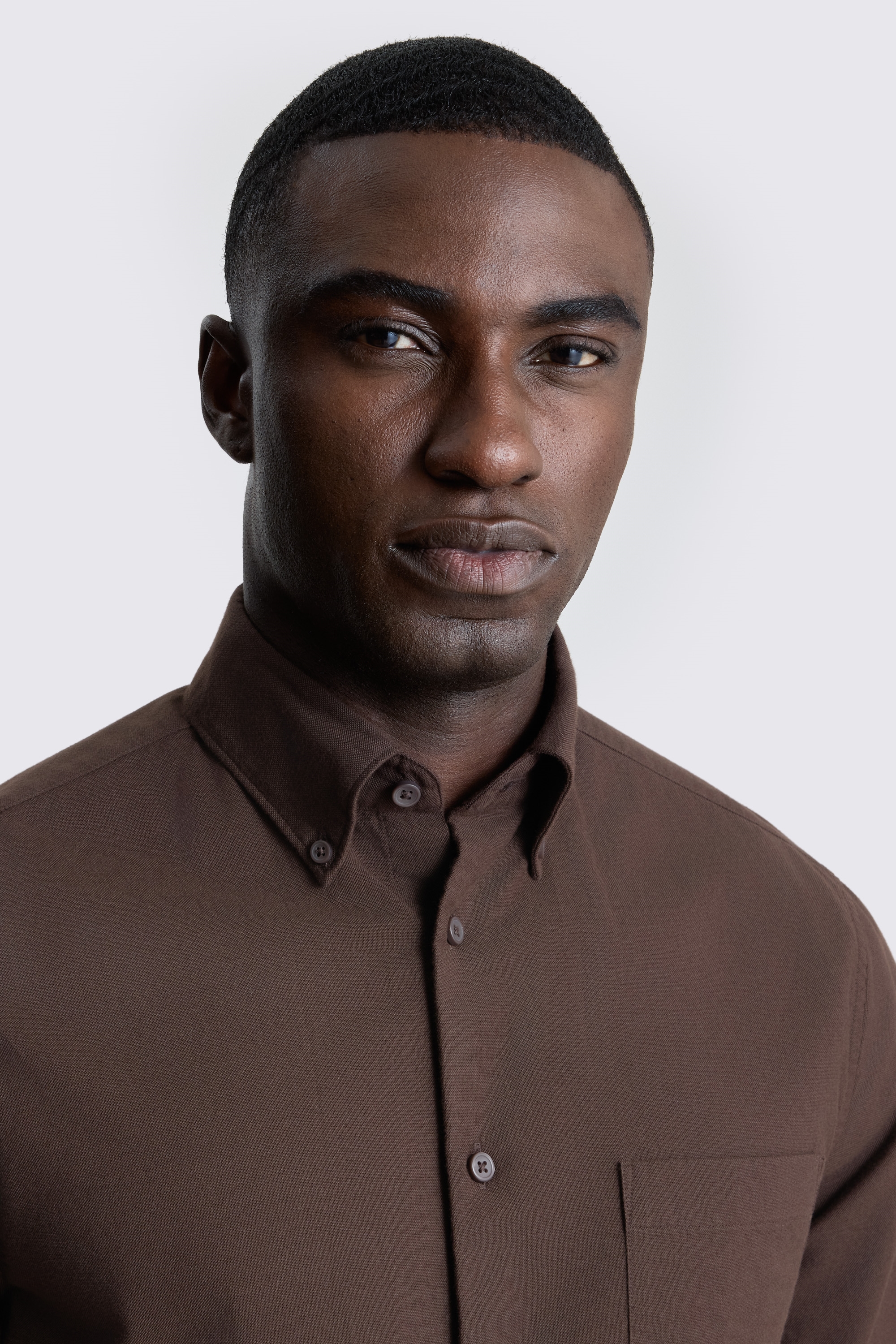 Chocolate Washed Cotton Oxford Shirt