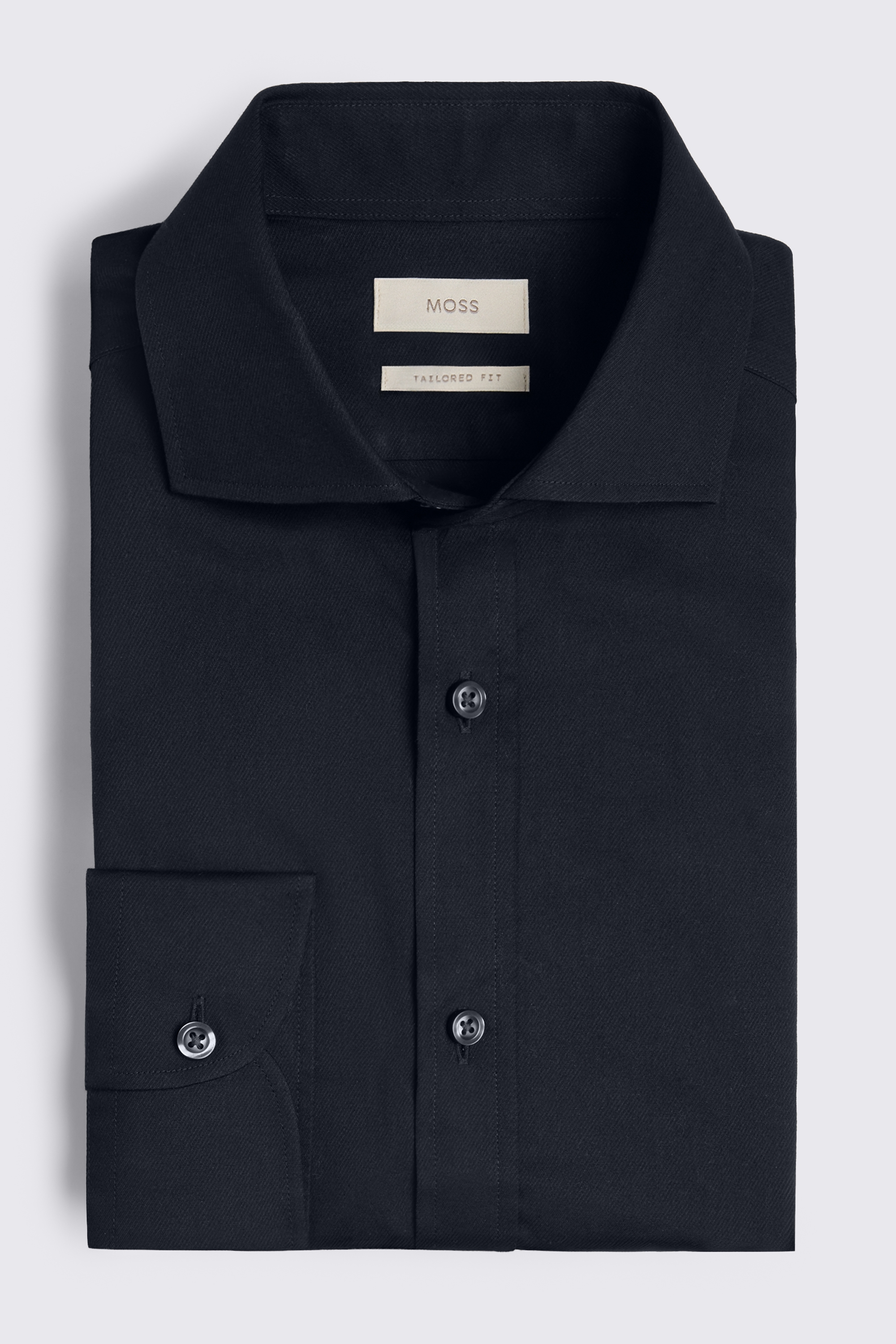Tailored Fit Black Twill Shirt