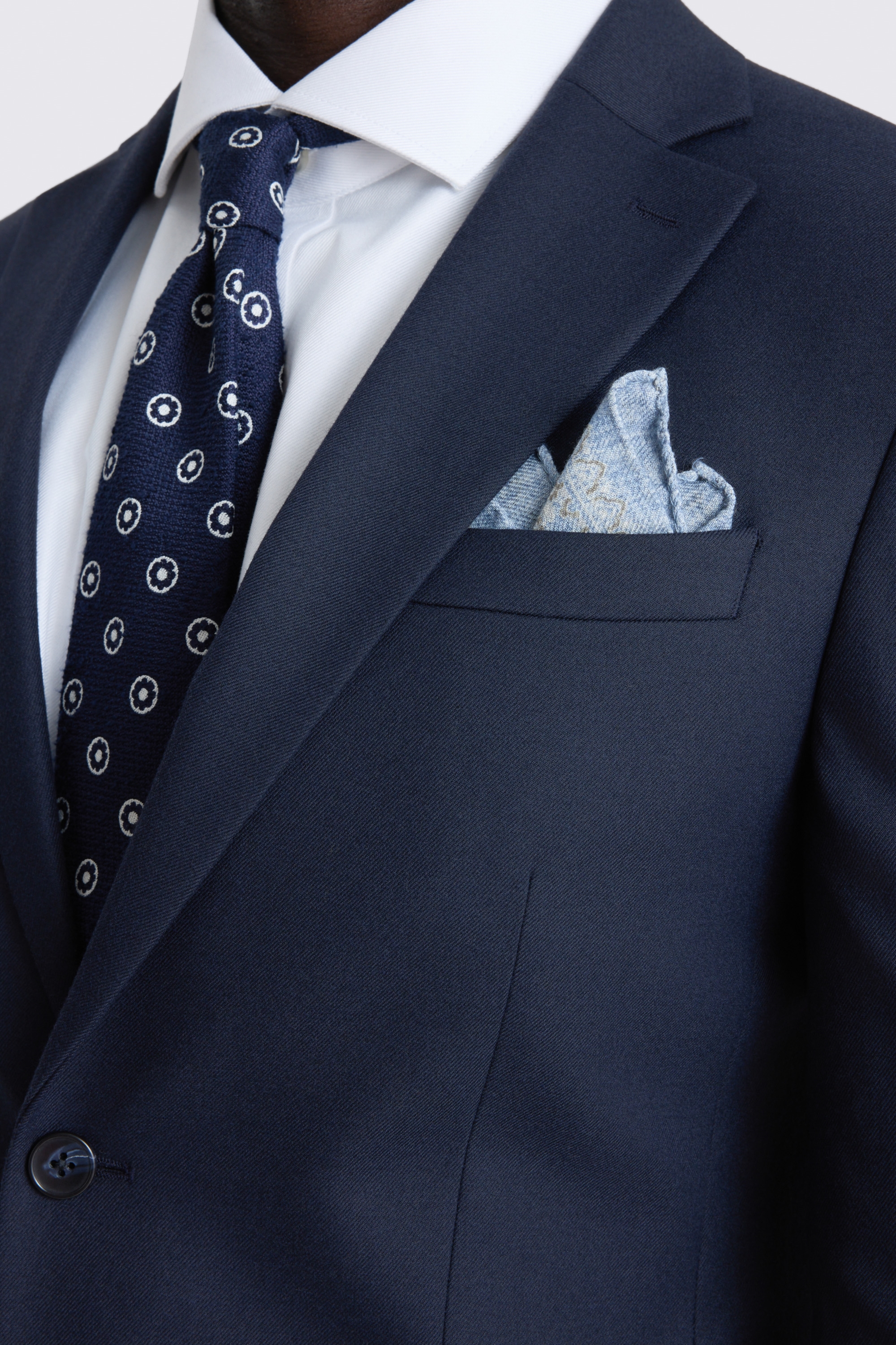 Slim Fit Navy Wool Blend Suit Jacket 