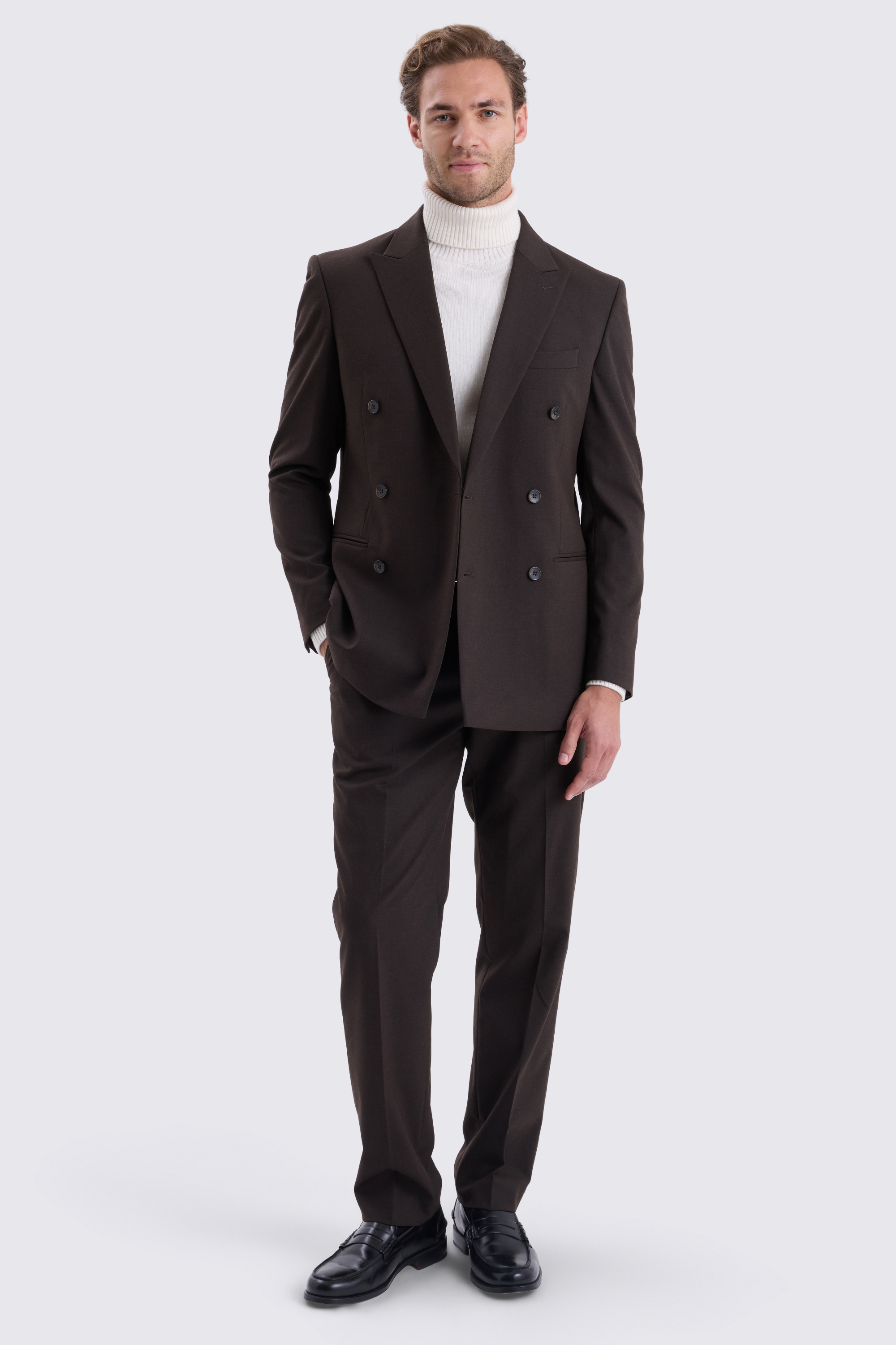 Tailored Fit Brown Suit Jacket