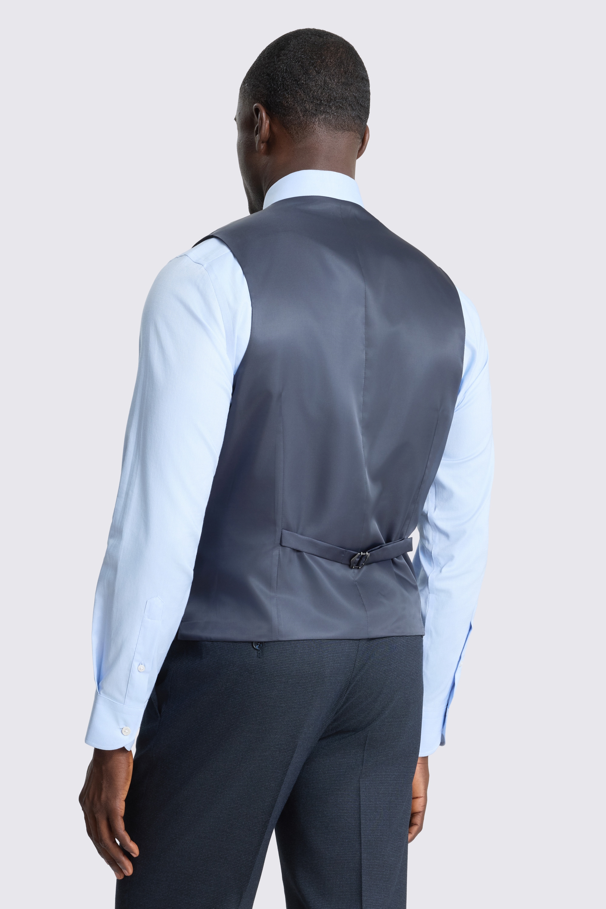 Tailored Fit Dark navy Puppytootth Waistcoat 