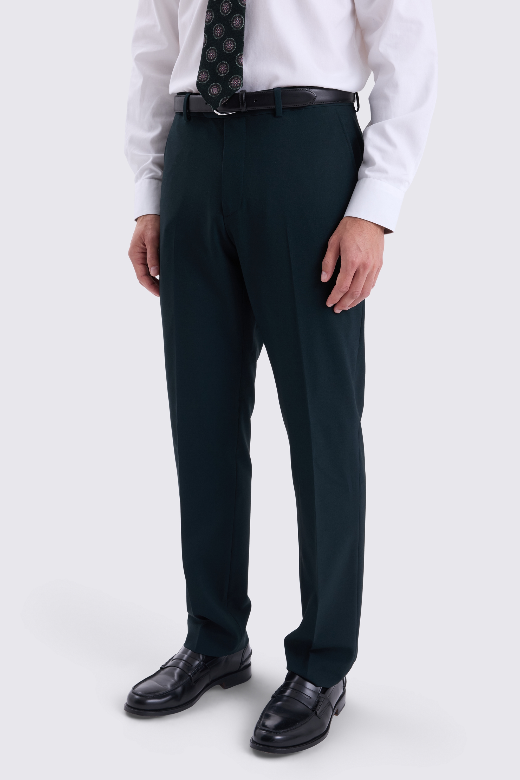 Tailored Fit Dark Green Trousers