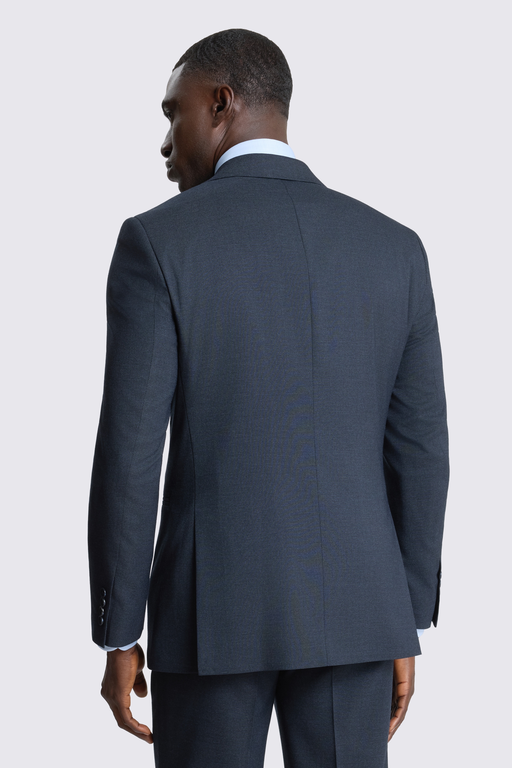 Tailored Fit Dark Navy Puppytooth Suit Jacket 