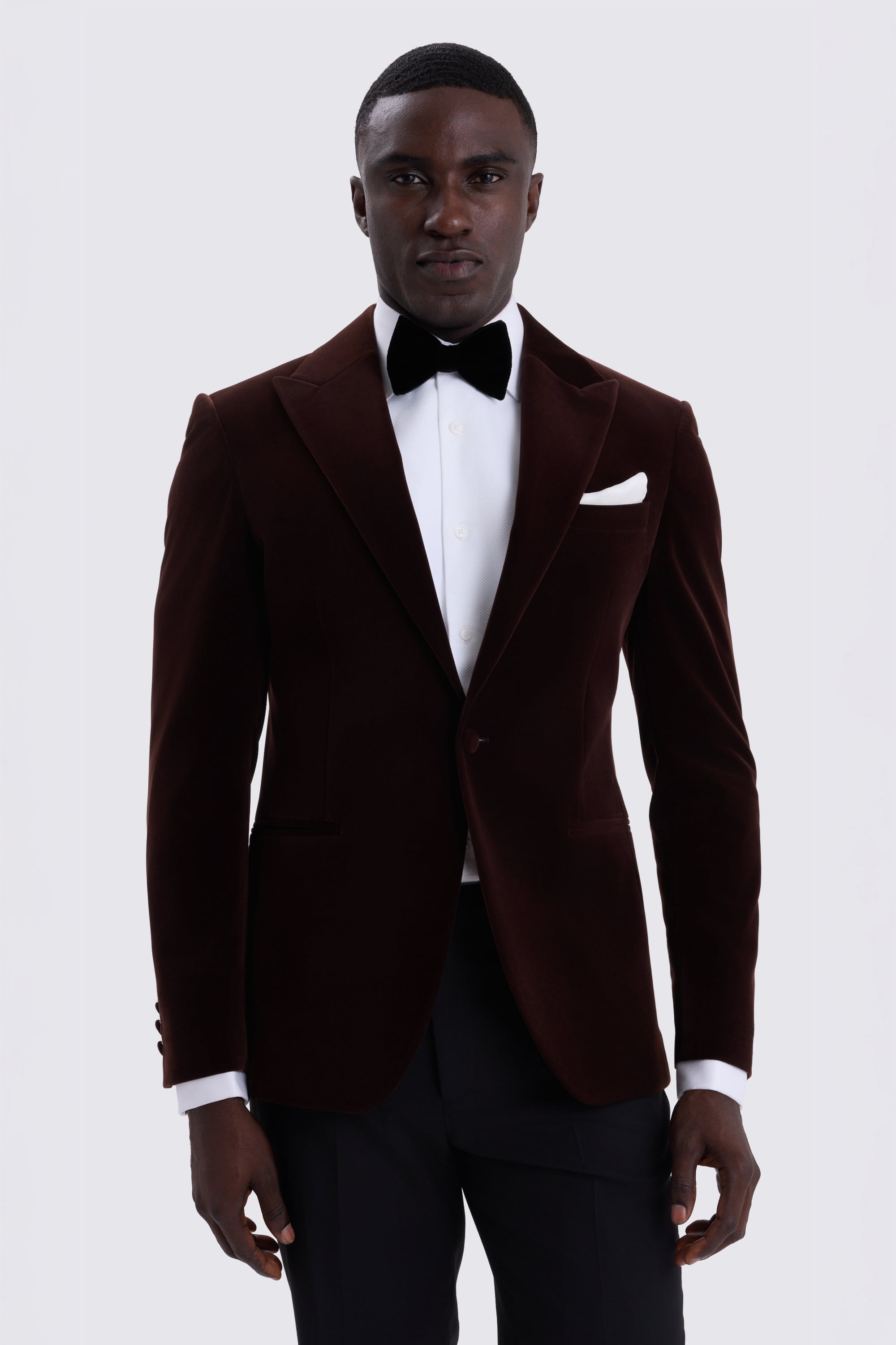 Slim Fit Brown Velvet Jacket
